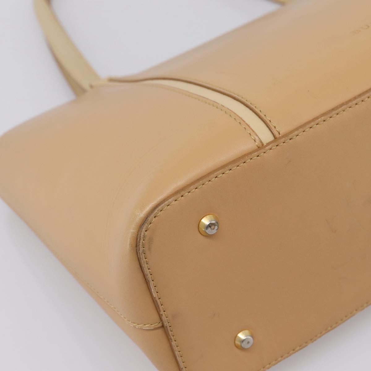Burberry Handbag Leather Beige Leather Handbag (Pre-Owned)