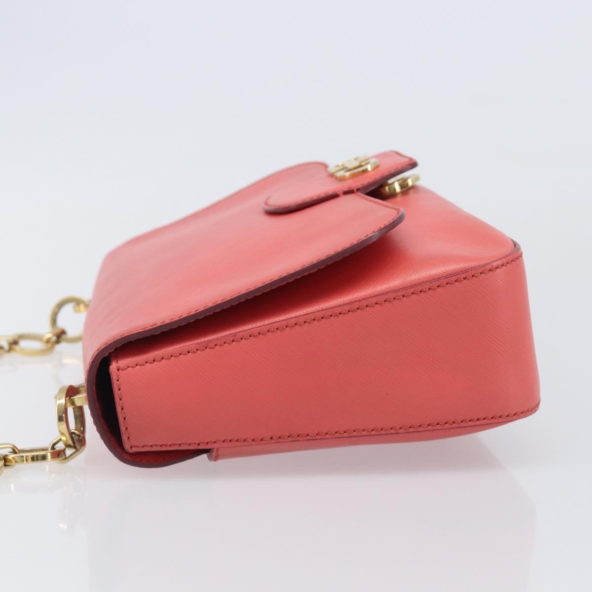 Salvatore Ferragamo Gancini Leather Pink Leather Shoulder Bag Bag (Pre-Owned)