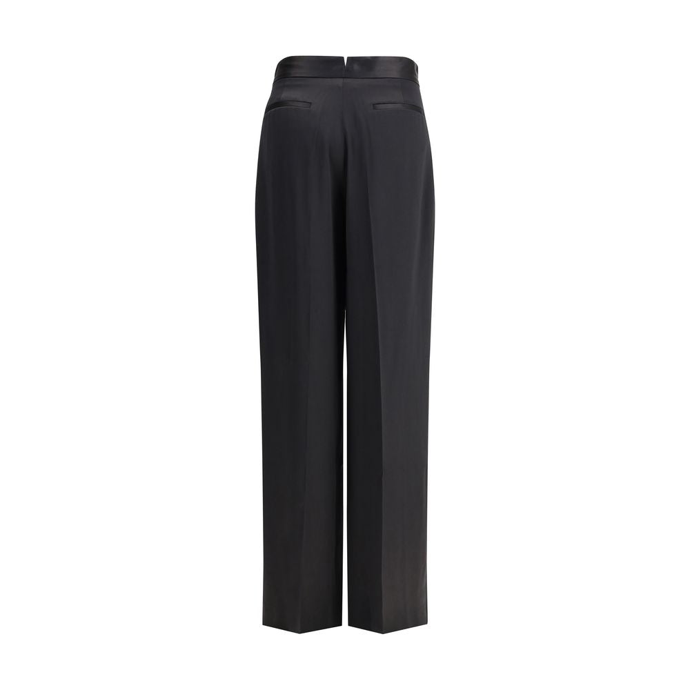 SA SU PHI Black Silk Casual Women's Pants