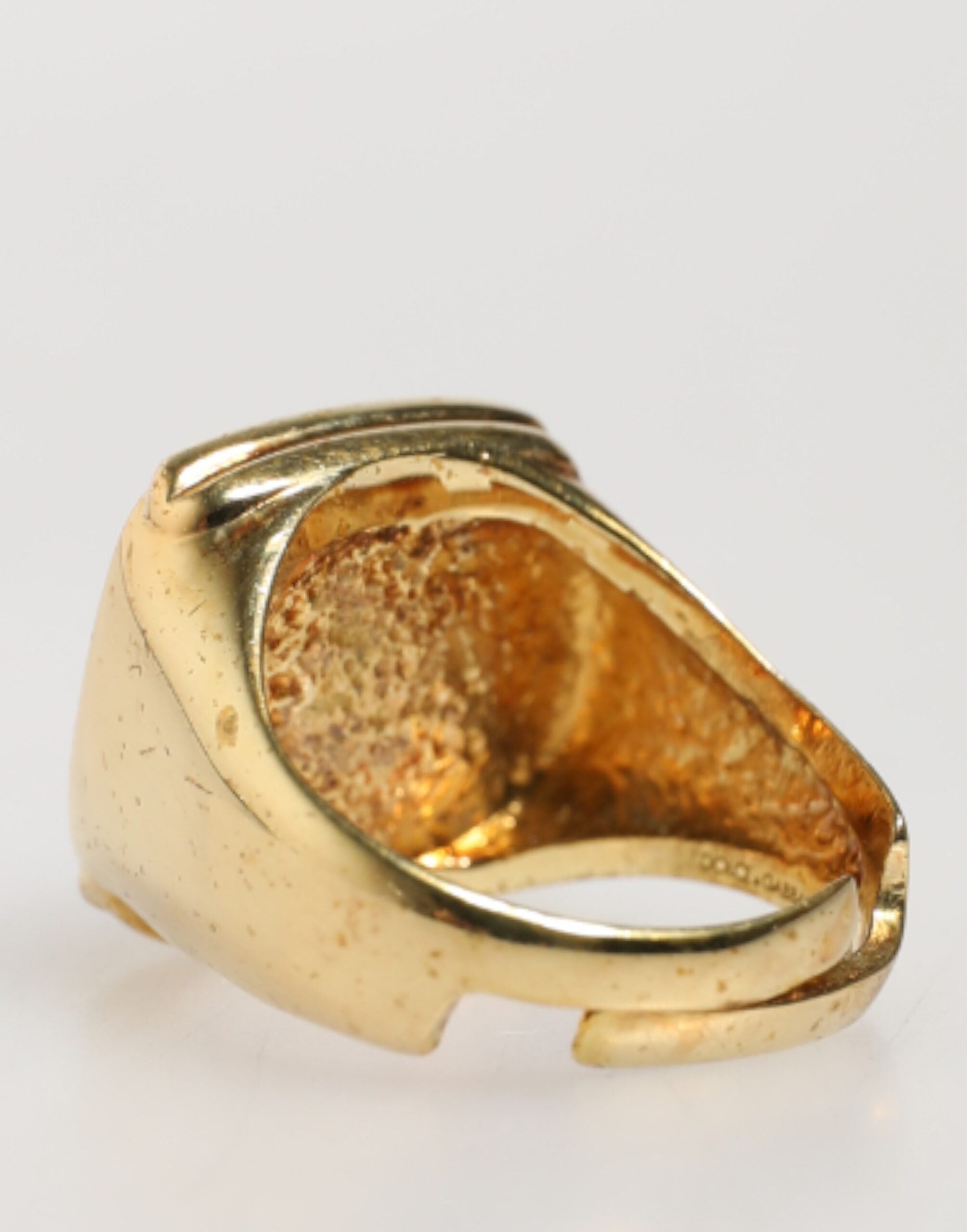 Dolce & Gabbana Gold-Tone Real Brass Black Enamel "J" Adjustable Men's Rings
