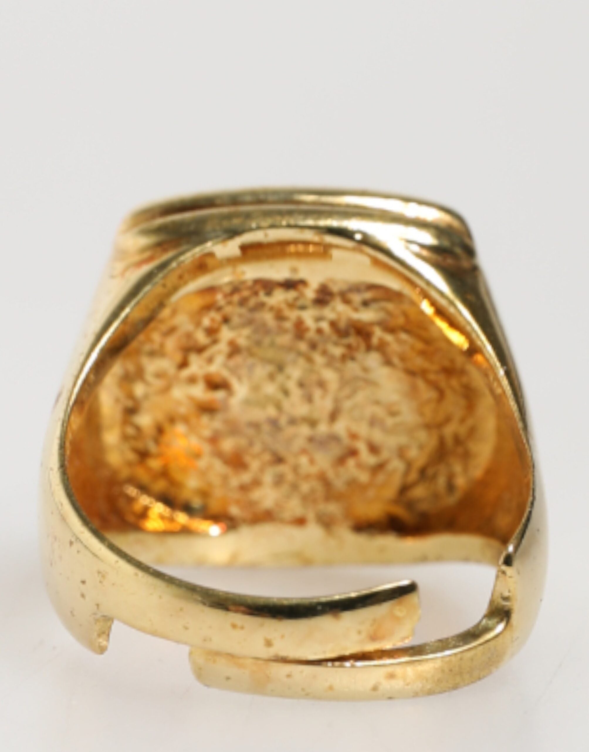 Dolce & Gabbana Gold-Tone Real Brass Black Enamel "J" Adjustable Men's Rings