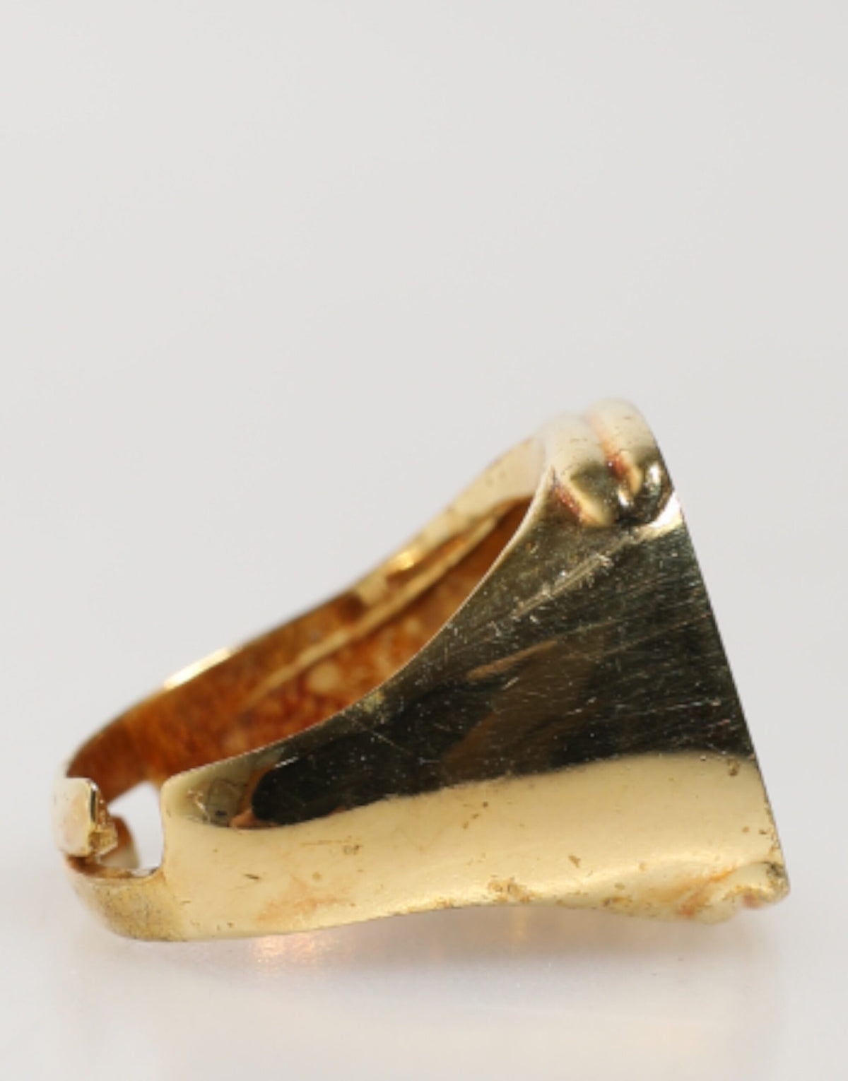 Dolce & Gabbana Gold-Tone Real Brass Black Enamel "J" Adjustable Men's Rings
