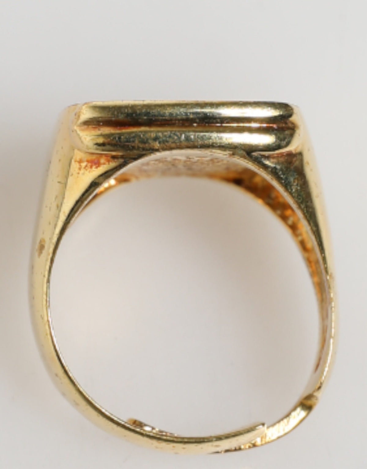 Dolce & Gabbana Gold-Tone Real Brass Black Enamel "J" Adjustable Men's Rings