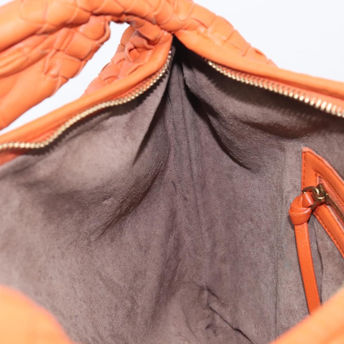 Bottega Veneta Veneta Hobo Intrecciato Nappa Orange Leather Shoulder Bag Bag (Pre-Owned)