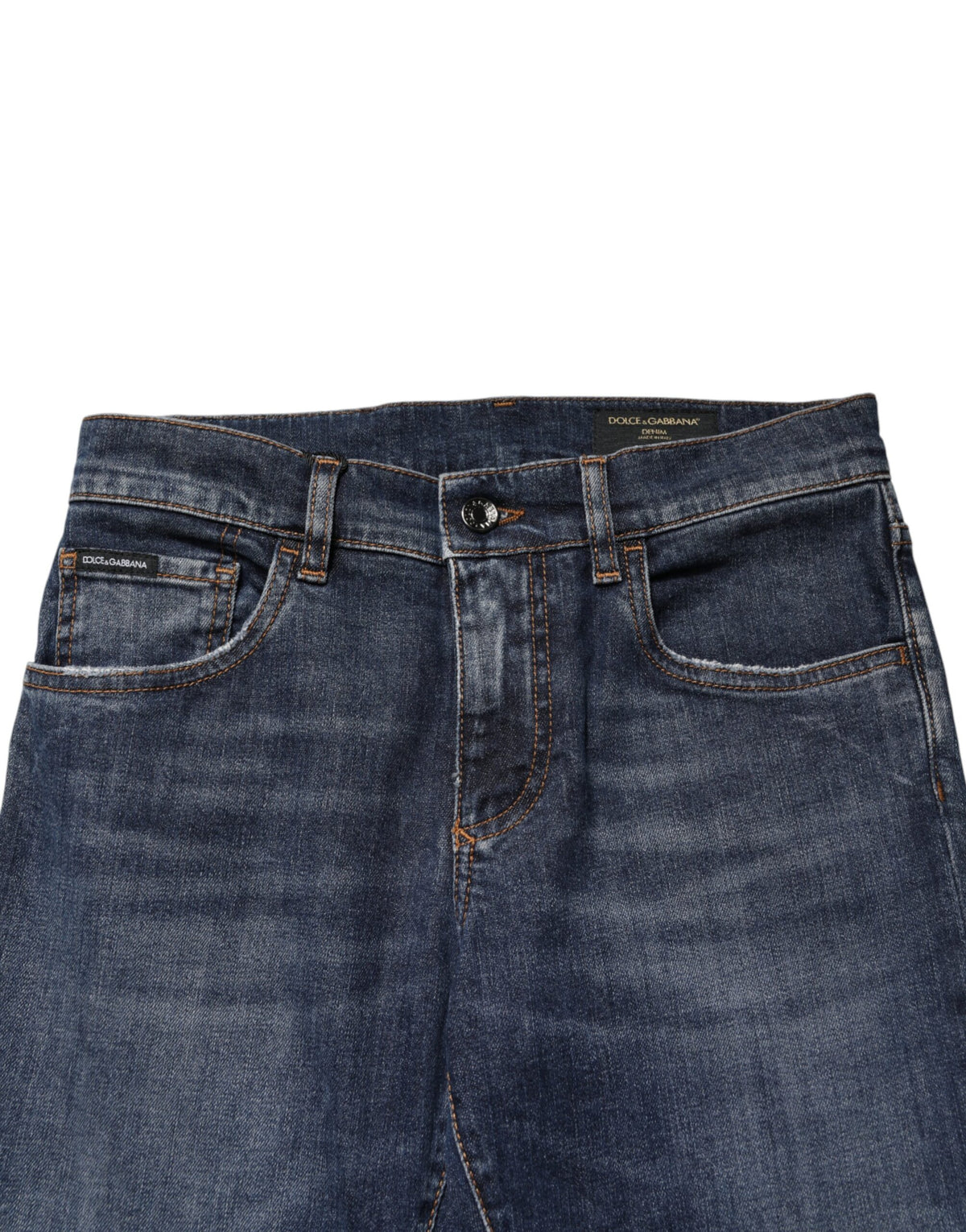 Dolce & Gabbana Blue Cotton Stretch Skinny Men Denim Men's Jeans