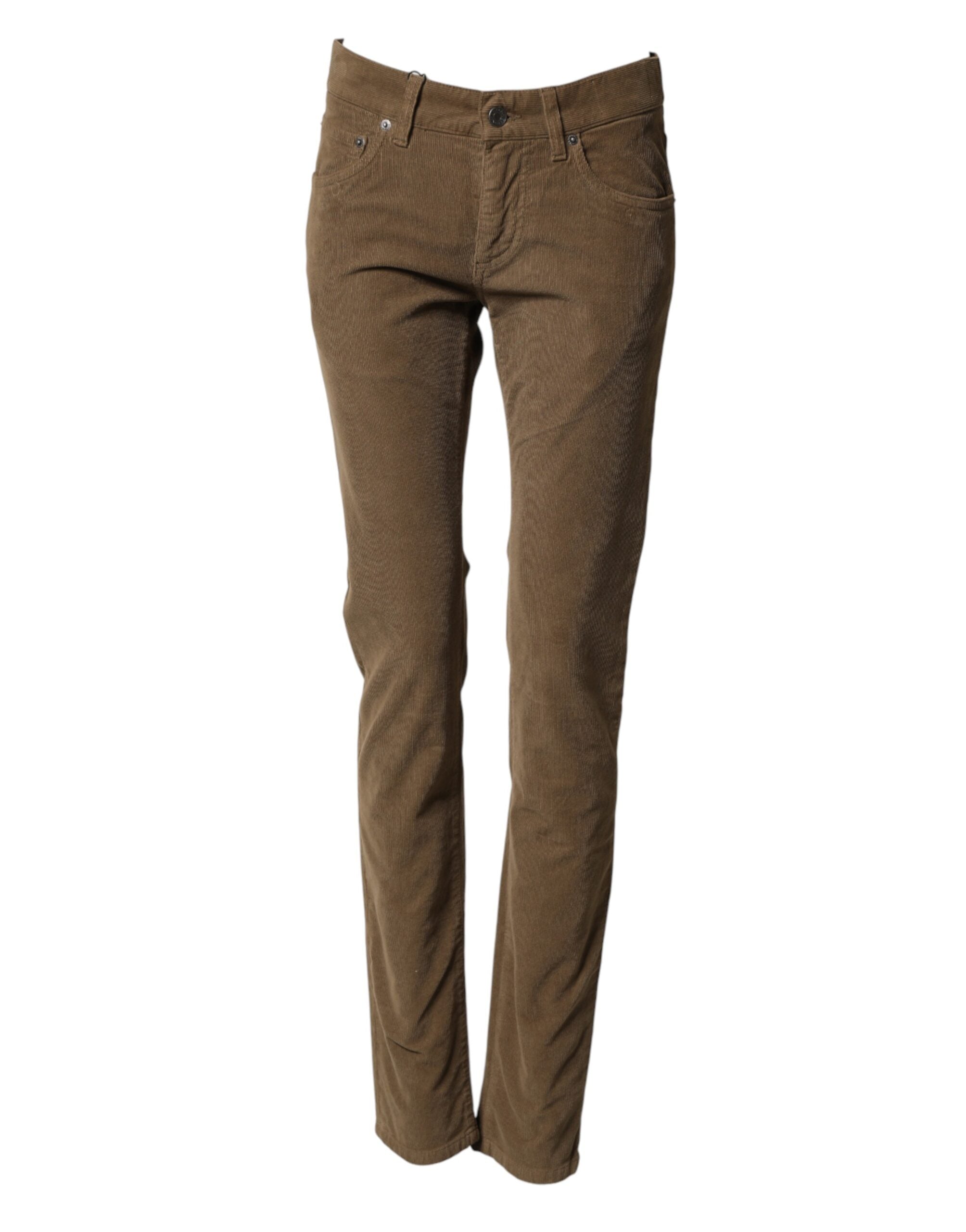 Dolce & Gabbana Brown Cotton Stretch Skinny Men Denim Men's Jeans