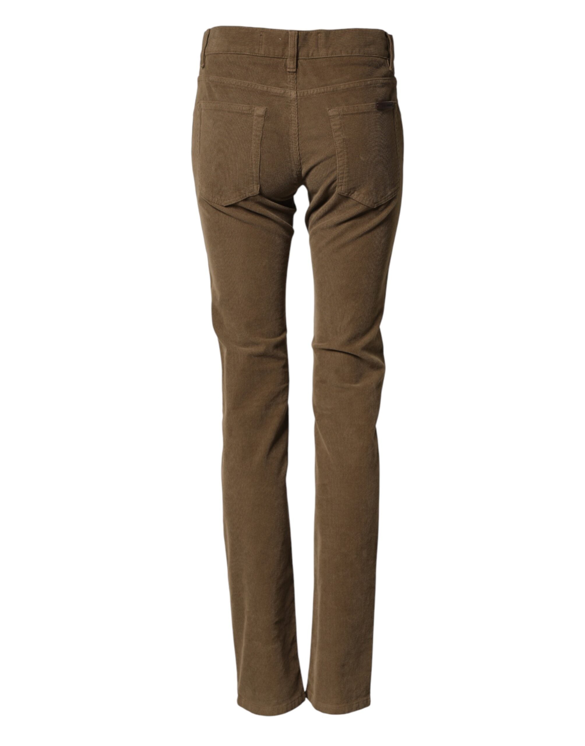 Dolce & Gabbana Brown Cotton Stretch Skinny Men Denim Men's Jeans