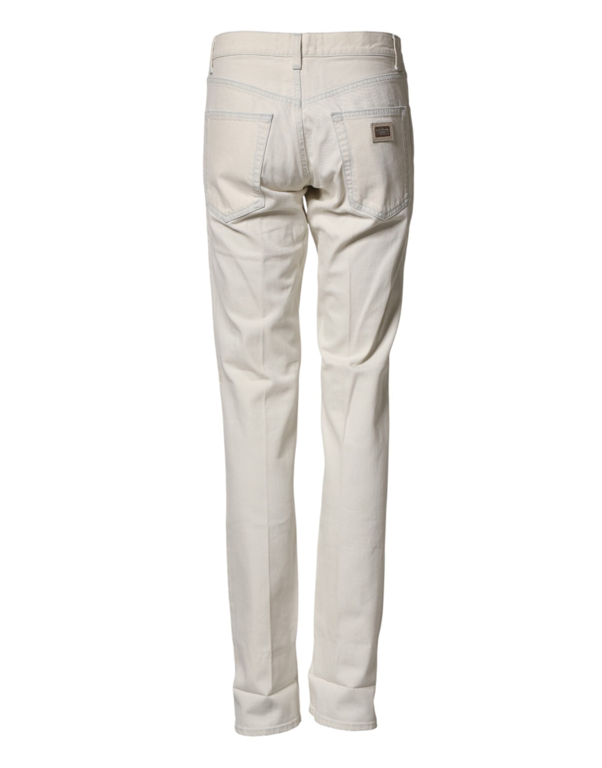 Dolce & Gabbana White Cotton Skinny Denim Trouser Men Men's Jeans