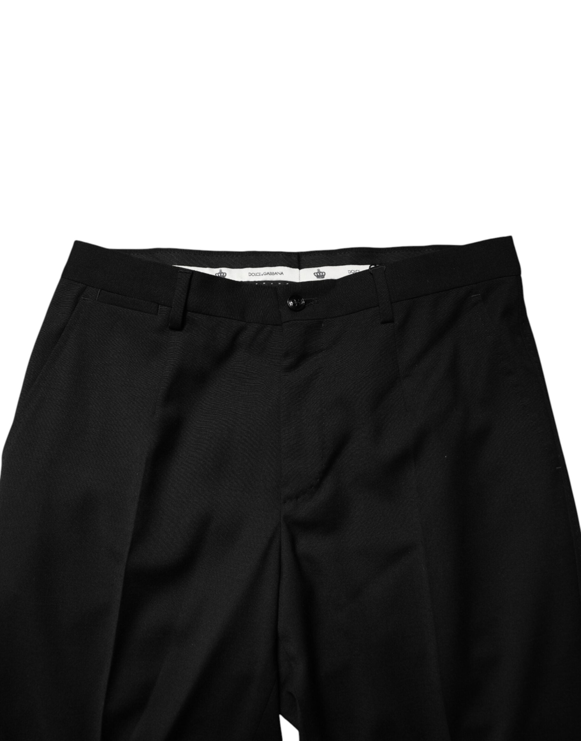 Dolce & Gabbana Black Wool Formal Dress Men Trouser Men's Pants