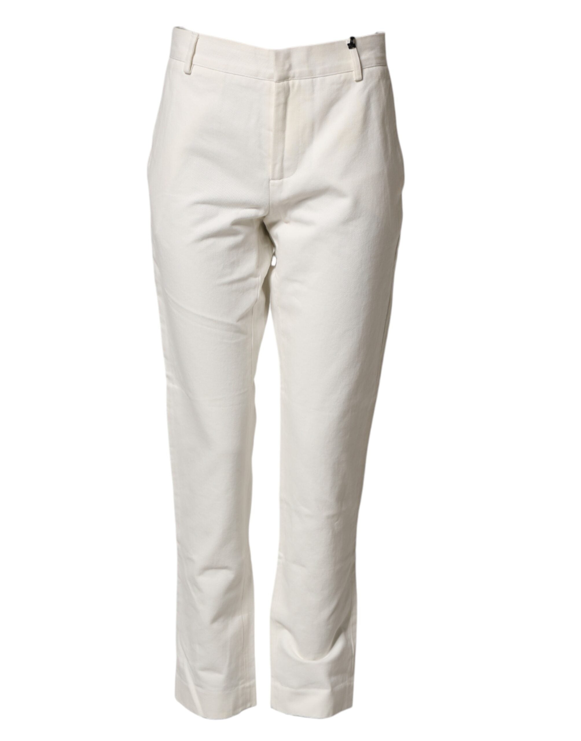 Daniele Alessandrini White Cotton Straight Chino Trouser Men's Pants (Pre-Owned)