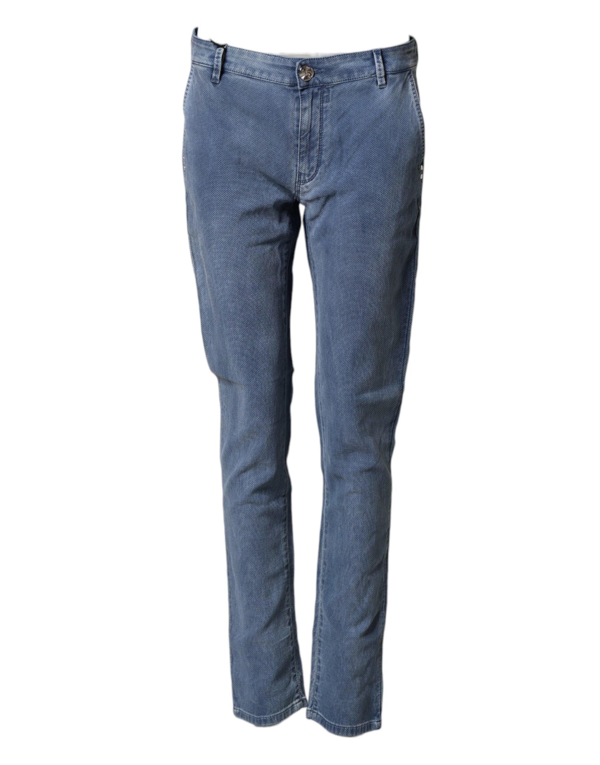 Nine In The Morning Blue Cotton Stretch Men Chino Trouser Men's Pants (Pre-Owned)