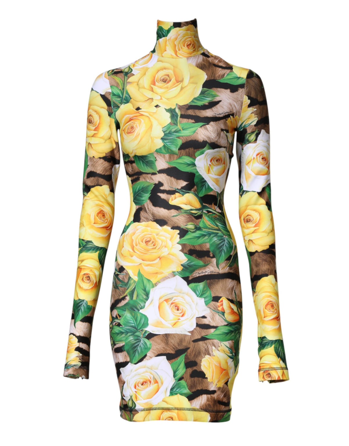 Dolce & Gabbana Multicolor Floral Print Sheath Mini Women's Dress