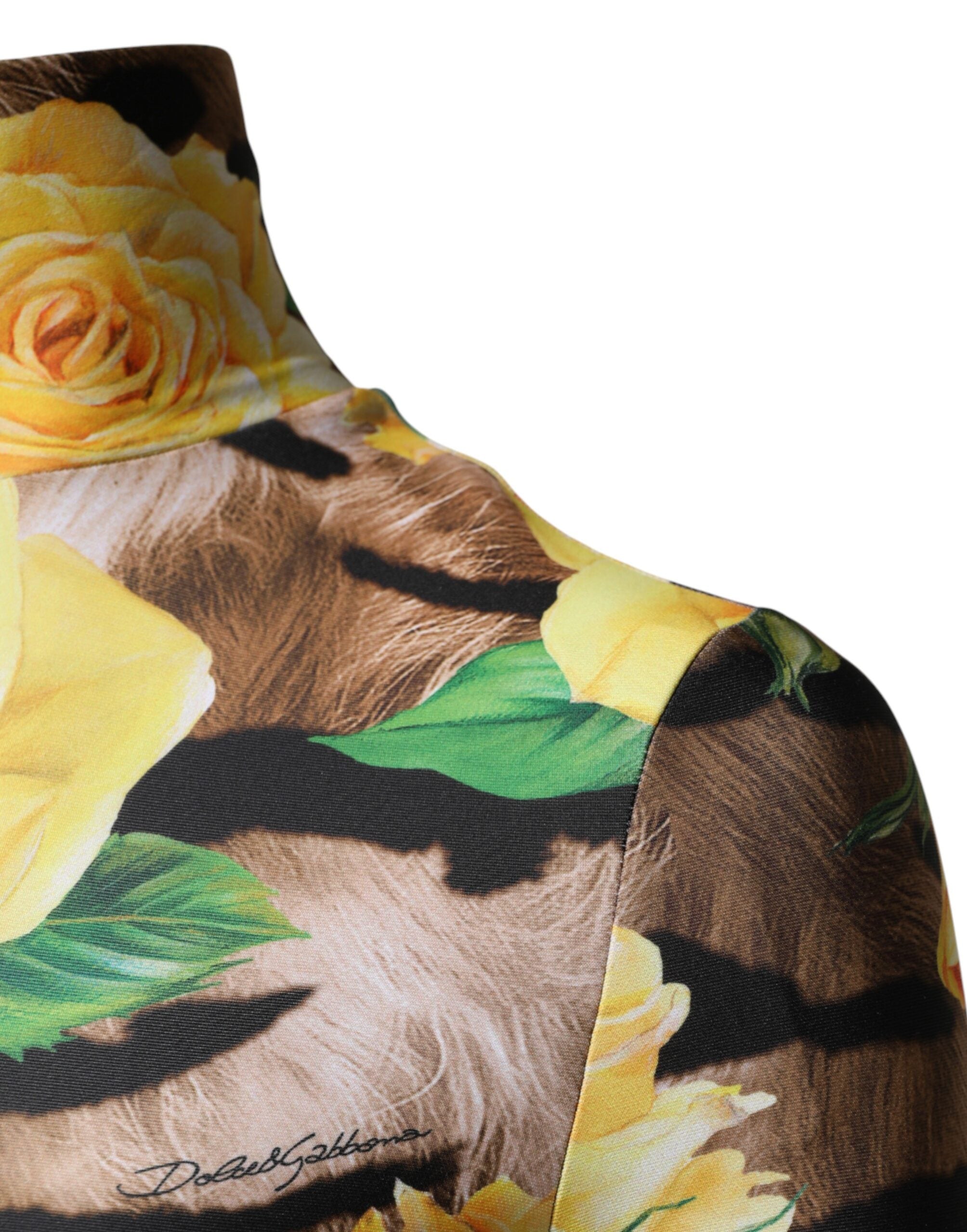Dolce & Gabbana Multicolor Floral Print Sheath Mini Women's Dress