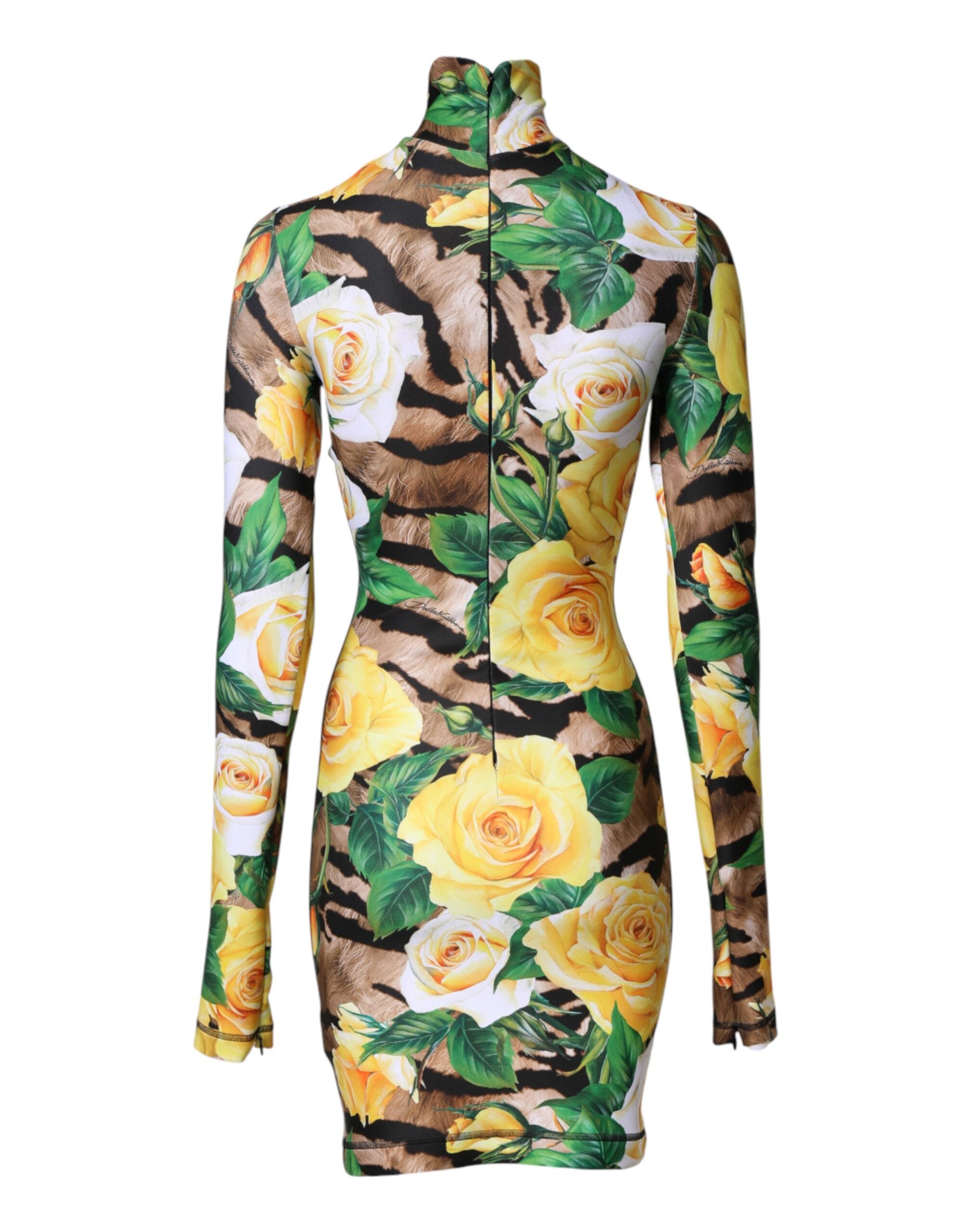 Dolce & Gabbana Multicolor Floral Print Sheath Mini Women's Dress