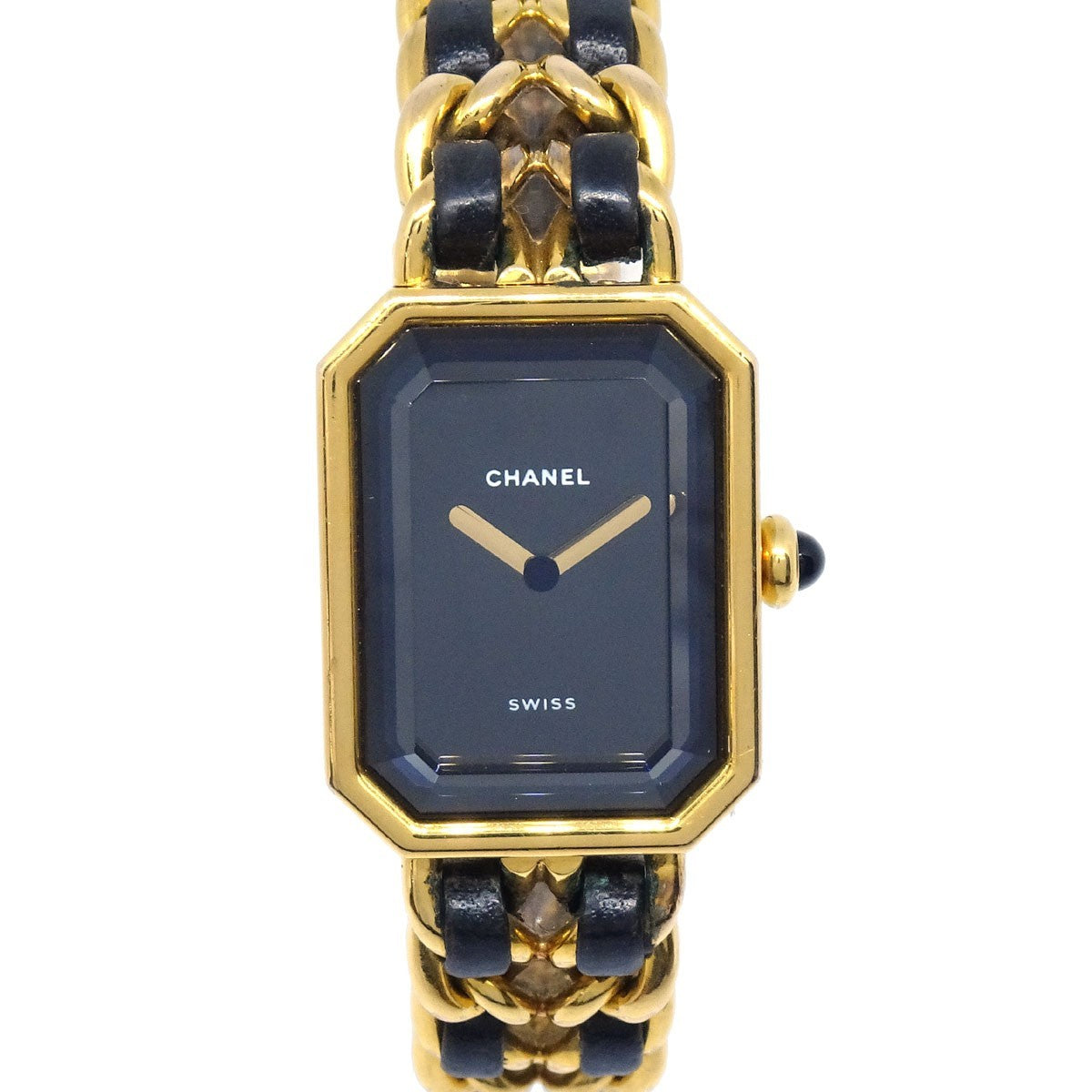 Chanel Premiere Rock Quartz Plated Metal And Leather Watch (Pre-Owned)