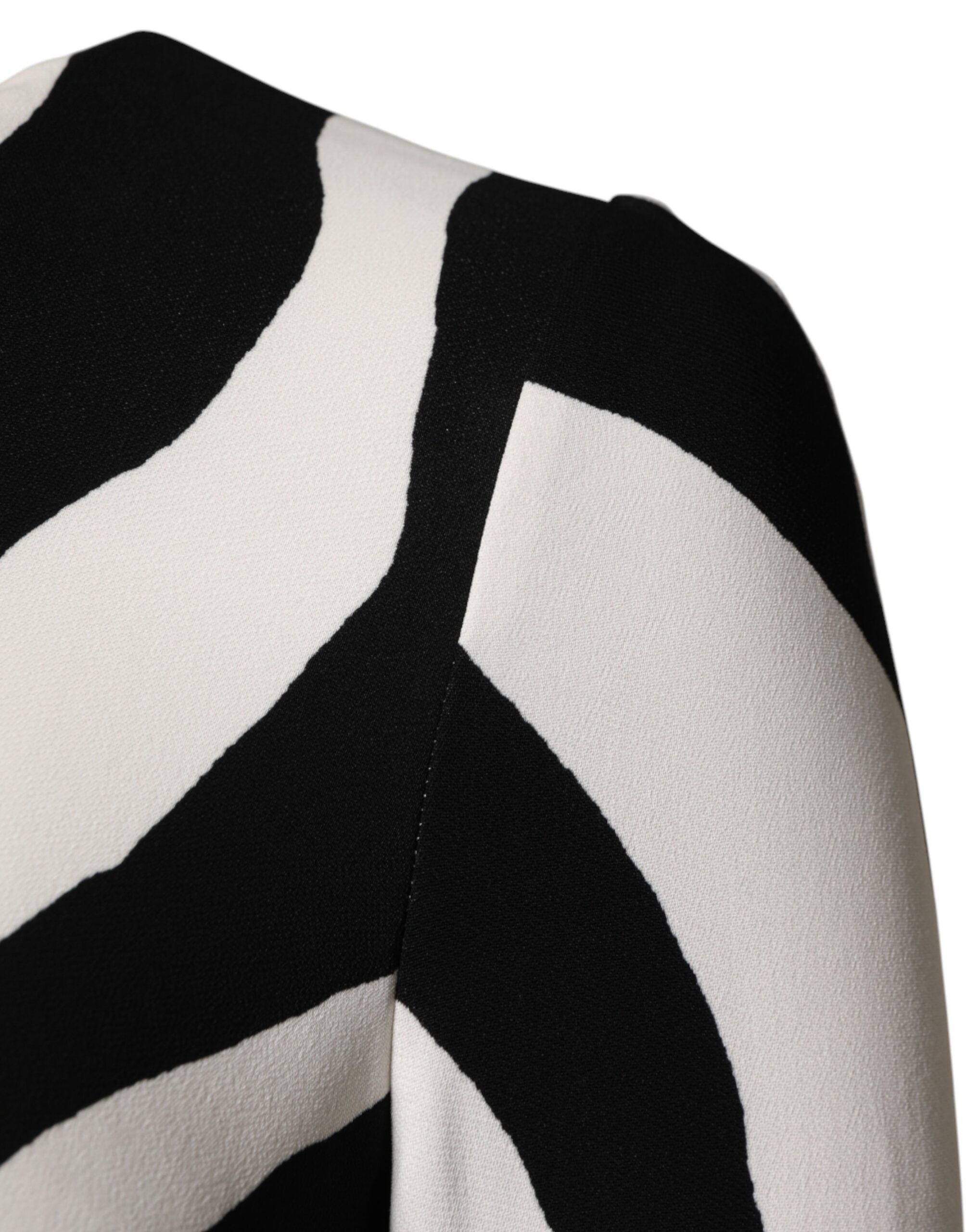 Dolce & Gabbana Black White Zebra Viscose Sheath Midi Women's Dress