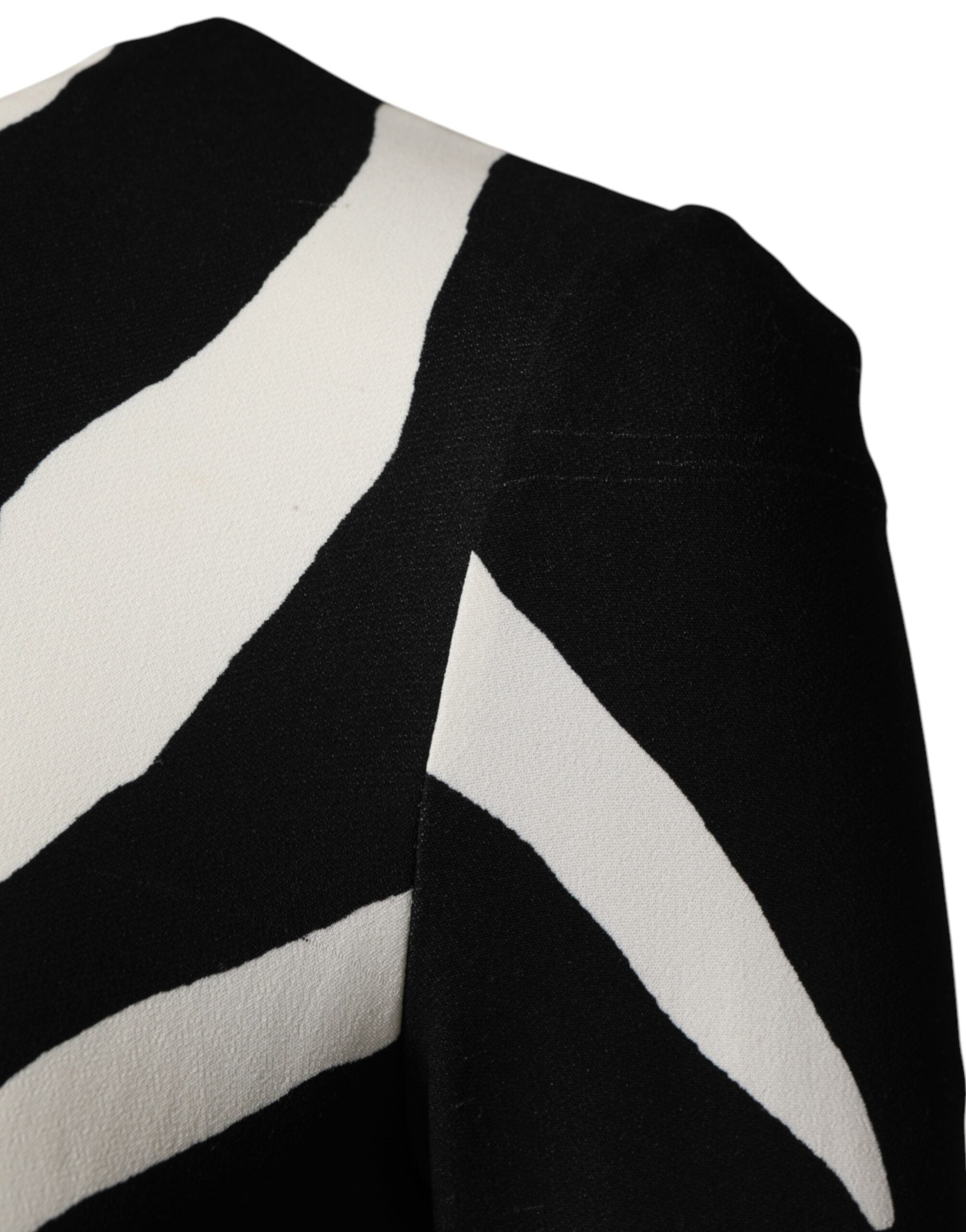 Dolce & Gabbana Black White Zebra Viscose Sheath Midi Women's Dress (Pre-Owned)