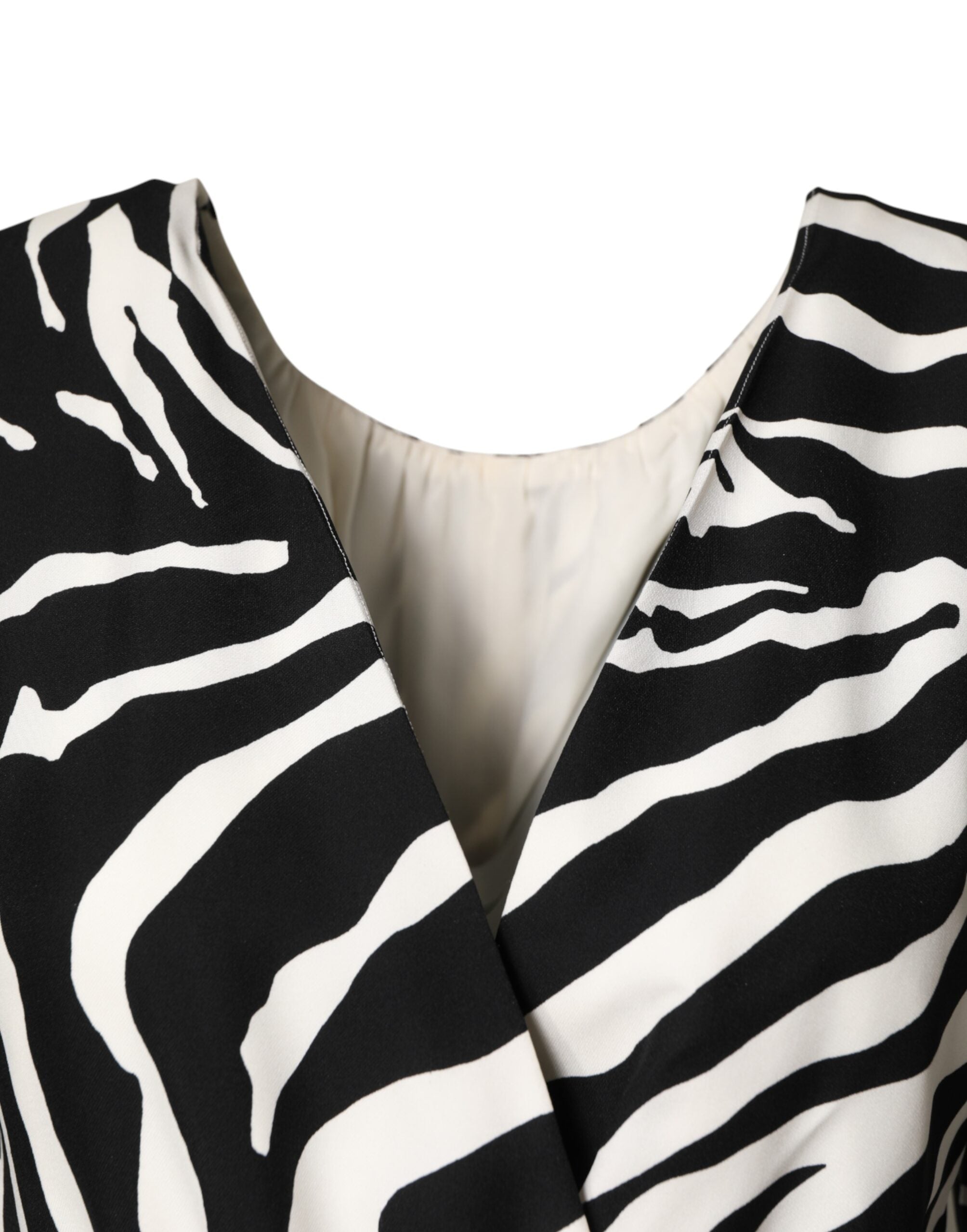 Dolce & Gabbana Black White Zebra Silk Sheath Mini Women's Dress (Pre-Owned)