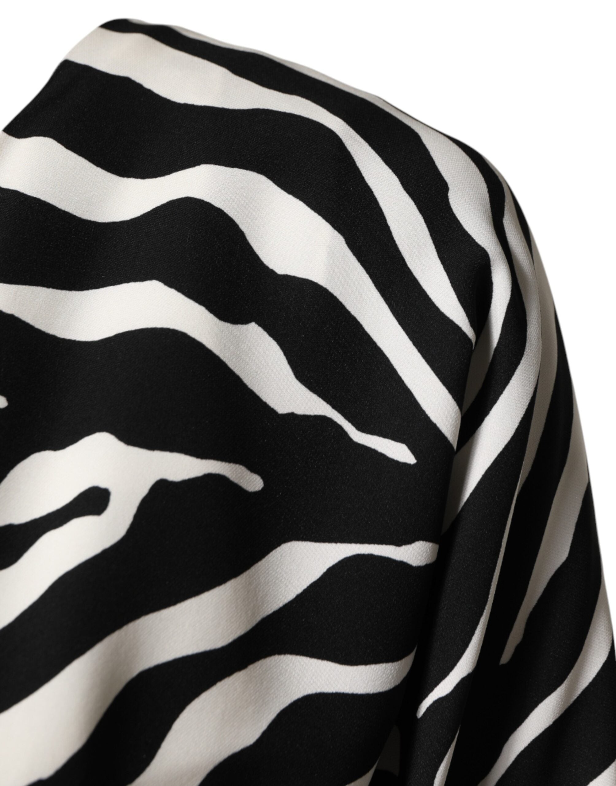 Dolce & Gabbana Black White Zebra Silk Sheath Mini Women's Dress (Pre-Owned)