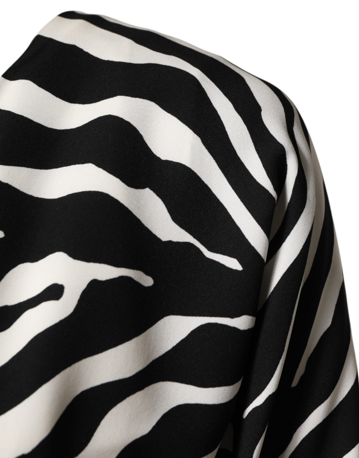 Dolce & Gabbana Black White Zebra Silk Sheath Mini Women's Dress (Pre-Owned)