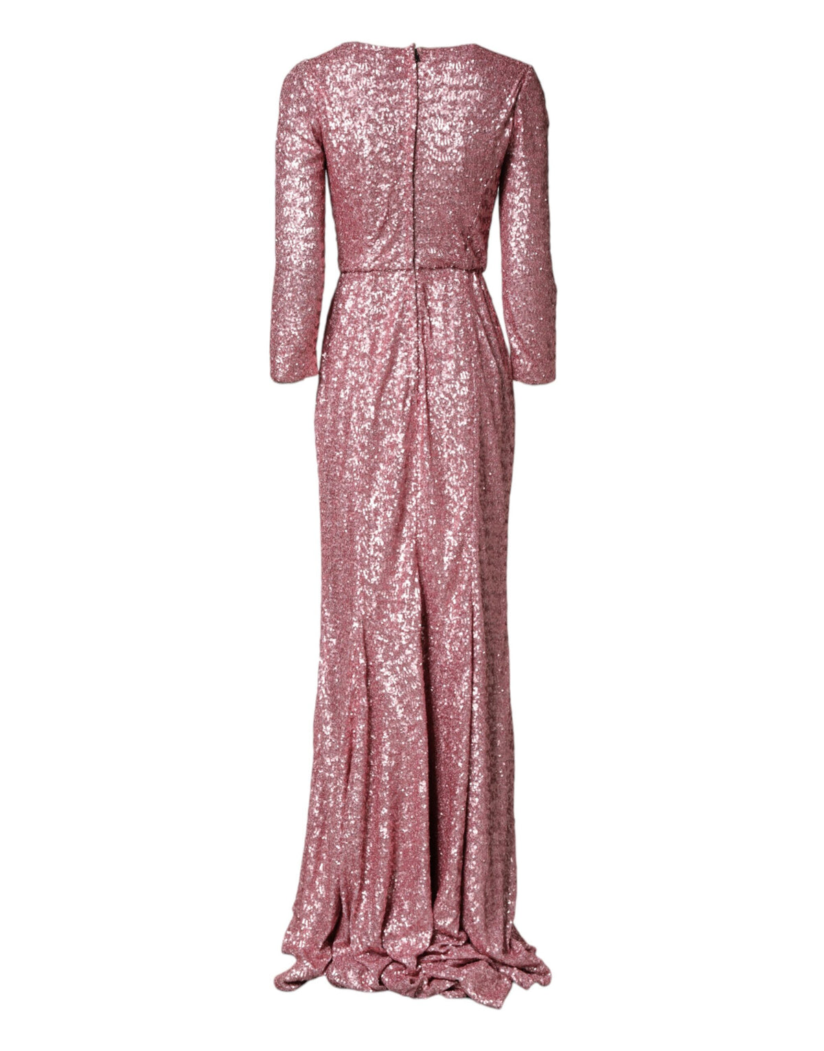 Dolce & Gabbana Pink Sequinned Mermaid Long Gown Women's Dress