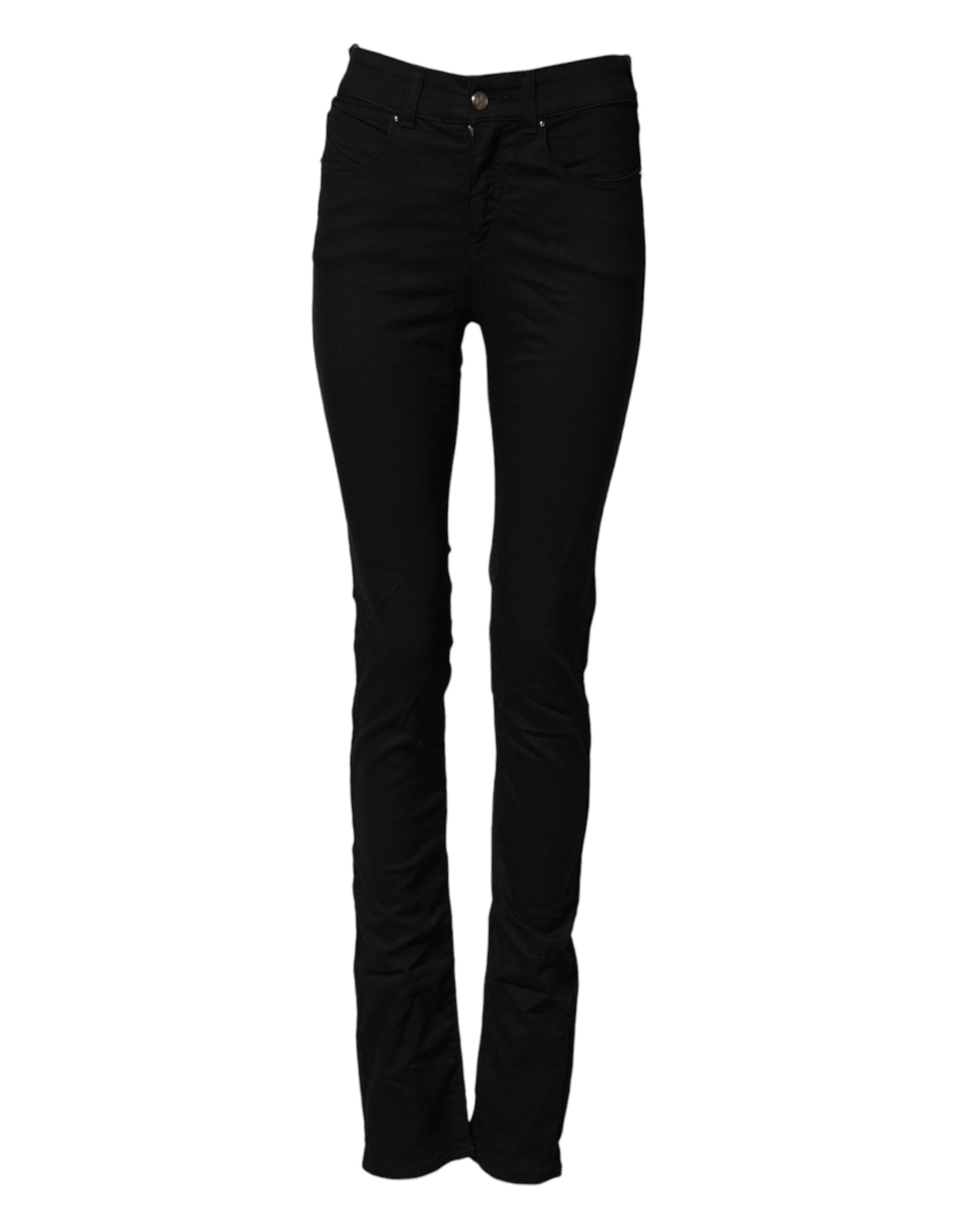 Armani Jeans Black Mid Waist Cotton Stretch Skinny Denim Women's Jeans