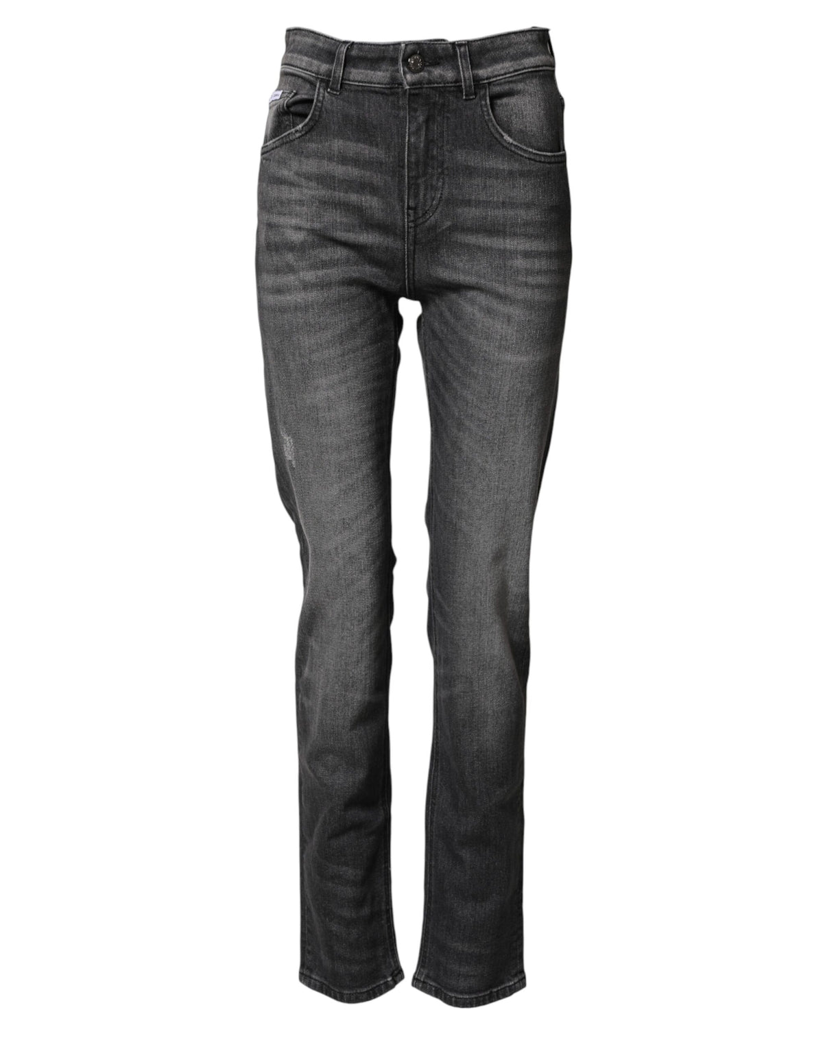 Dolce & Gabbana Gray High Waist Cotton Skinny Denim Women's Jeans (Pre-Owned)