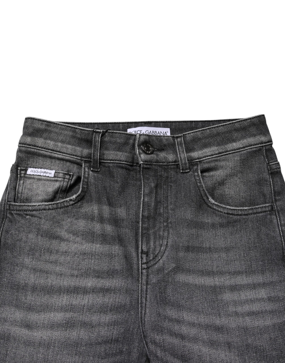 Dolce & Gabbana Gray High Waist Cotton Skinny Denim Women's Jeans (Pre-Owned)