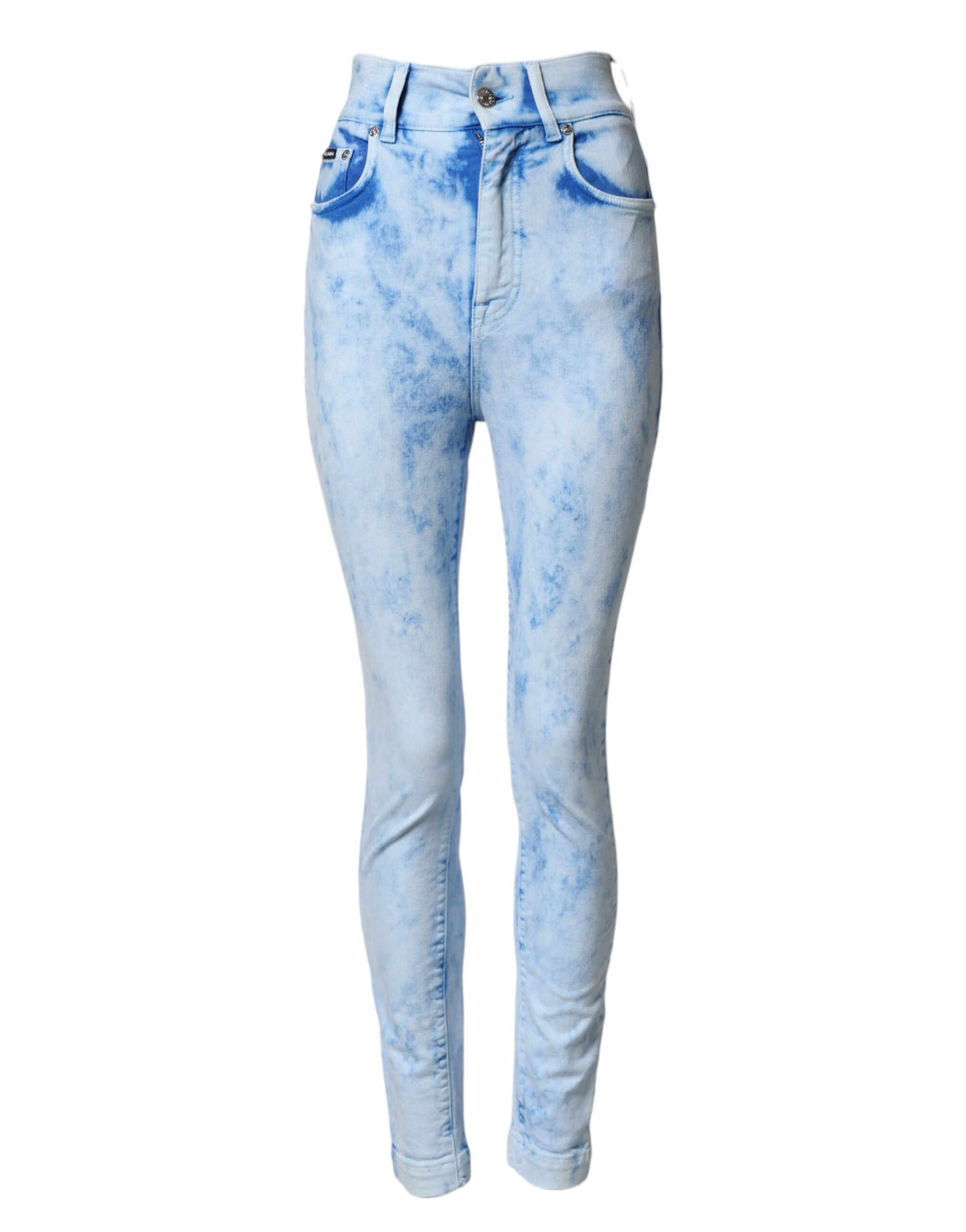 Dolce & Gabbana Light Blue High Waist Skinny Denim Women's Jeans (Pre-Owned)