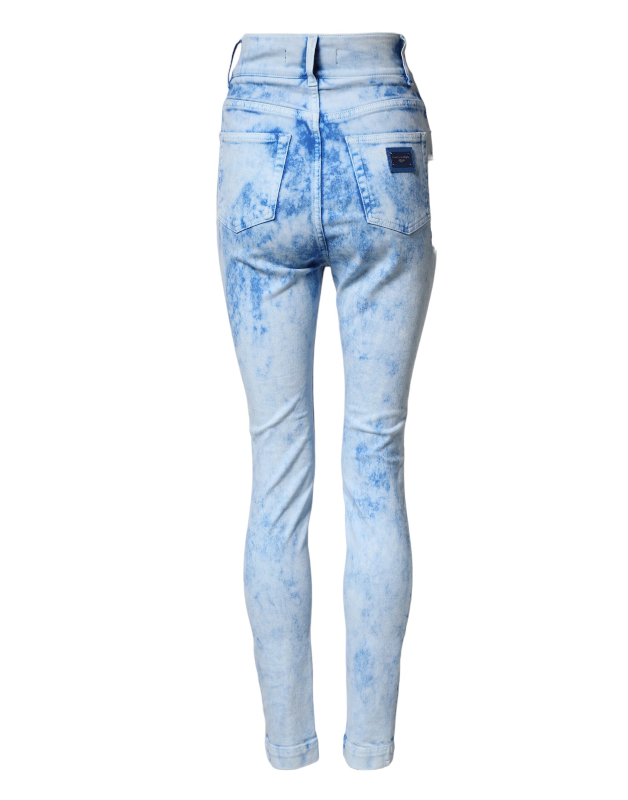Dolce & Gabbana Light Blue High Waist Skinny Denim Women's Jeans (Pre-Owned)