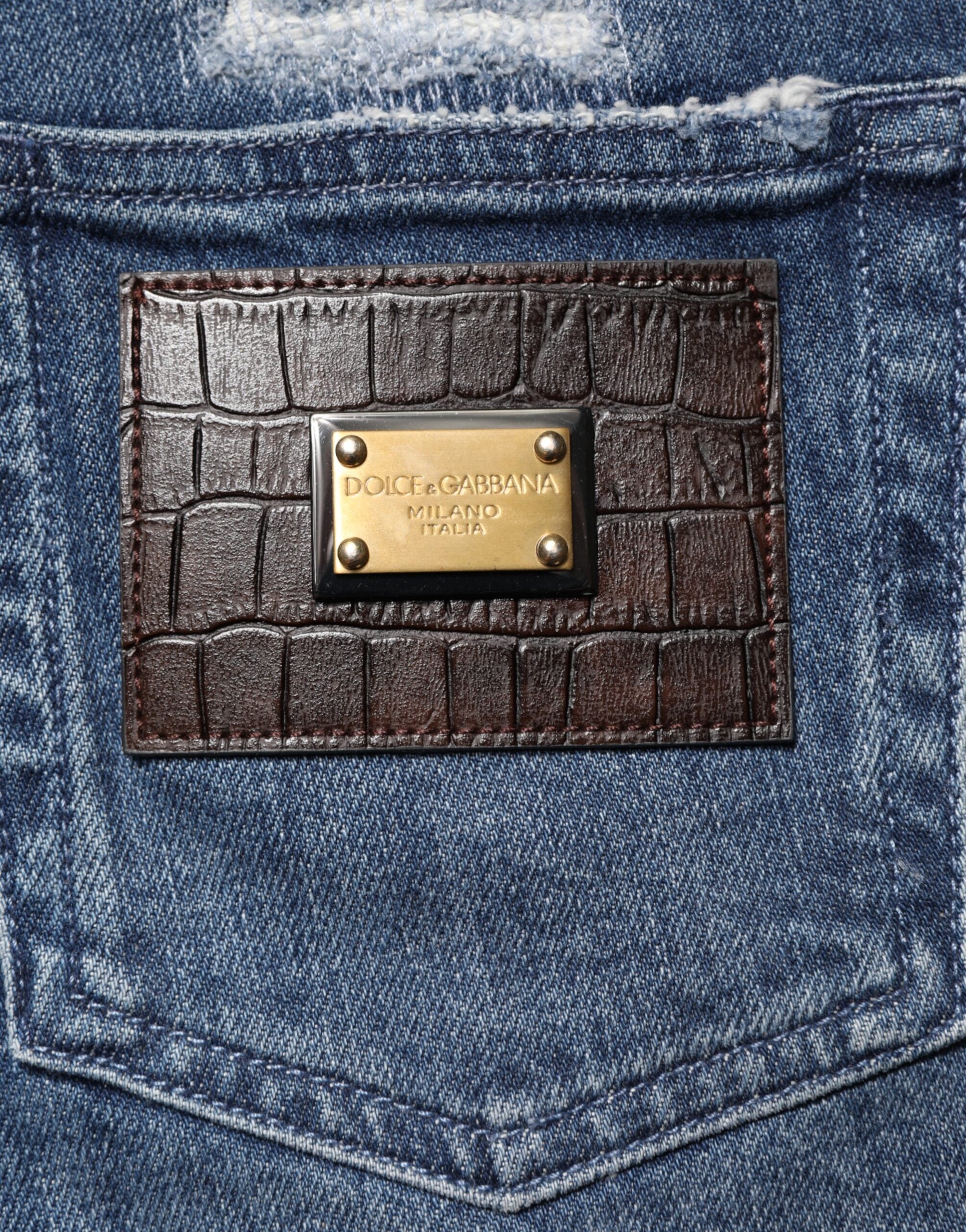 Dolce & Gabbana Blue Distressed Washed Logo GRACE Denim Women's Jeans