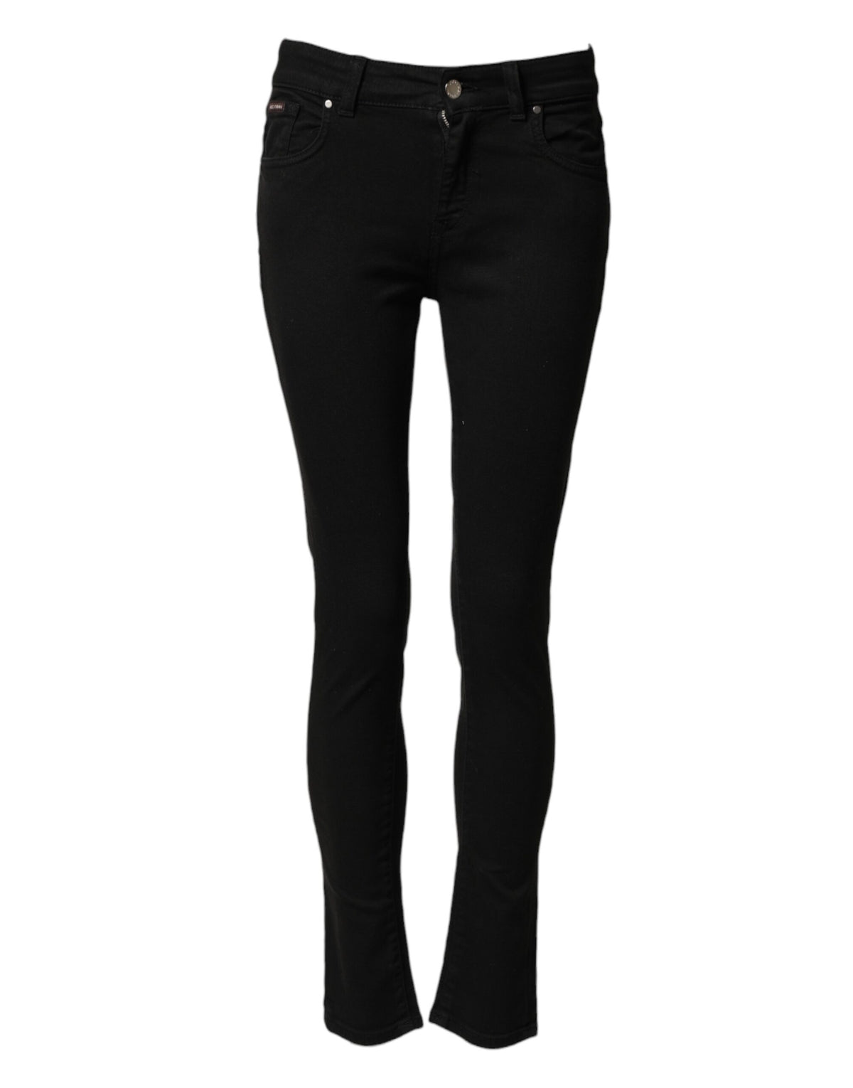 Dolce & Gabbana Black Cotton Skinny Mid Waist Denim Women's Jeans