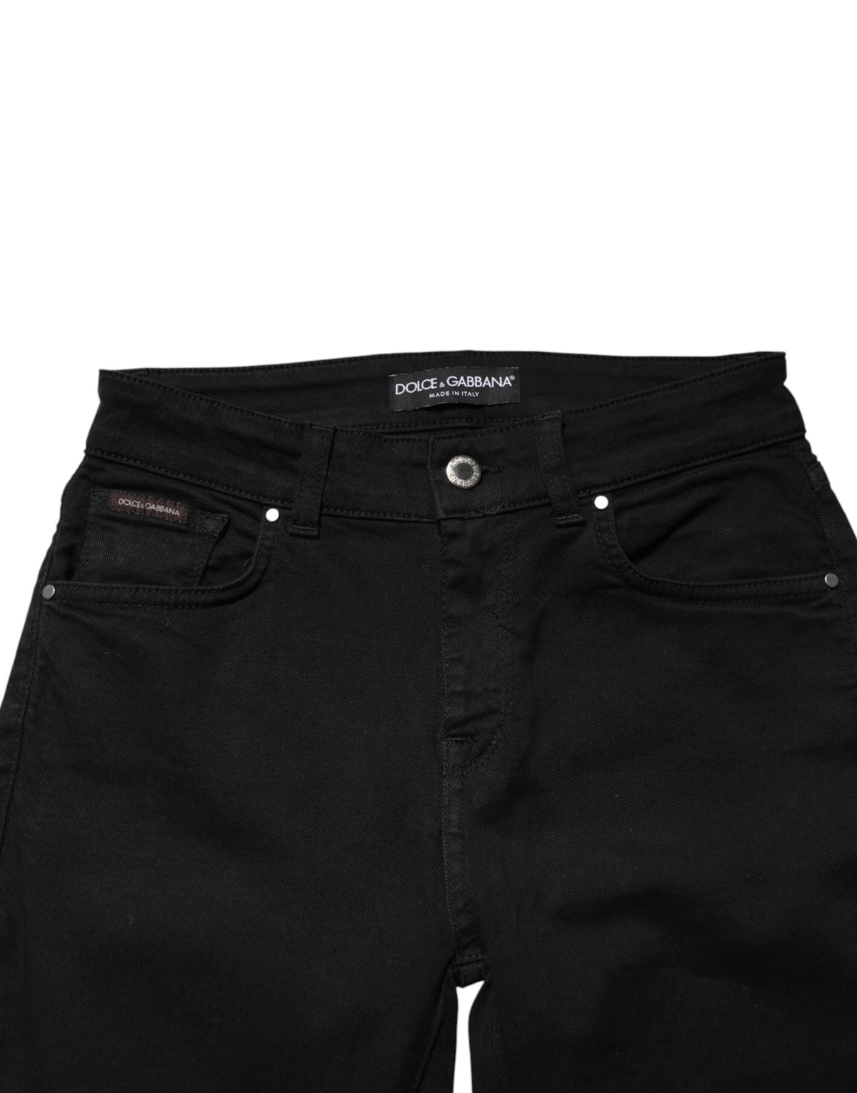Dolce & Gabbana Black Cotton Skinny Mid Waist Denim Women's Jeans