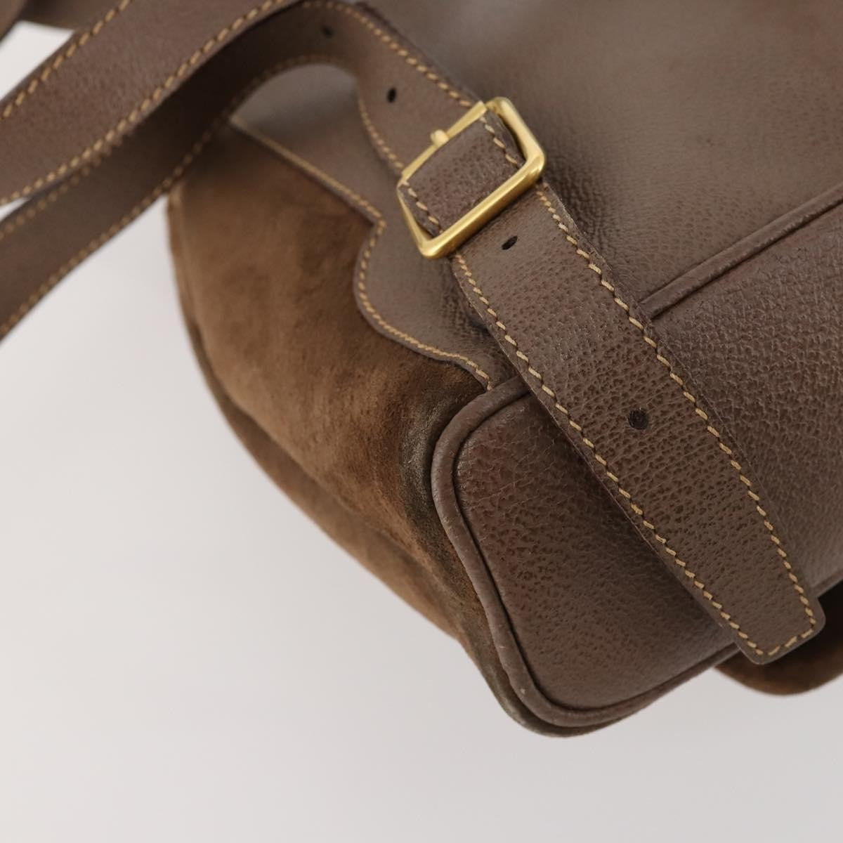 Gucci Gucci Bamboo Daim Brown Suede Backpack Bag (Pre-Owned)