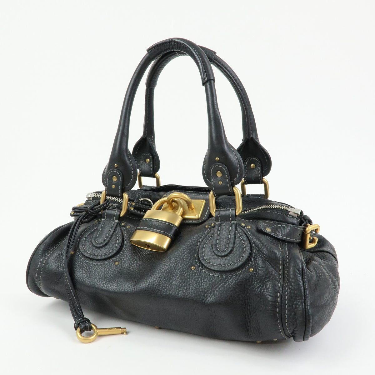 Chloe Paddington Body Leather Black Leather Handbag (Pre-Owned)