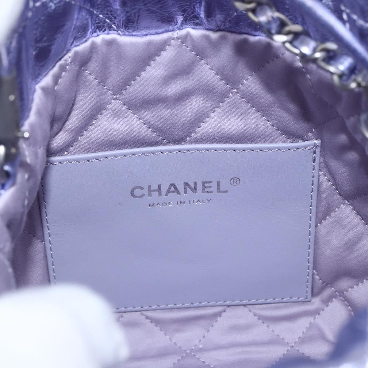 Chanel 22 Chain Hobo Quilted Calfskin Purple Leather Shoulder Bag Bag (Pre-Owned)