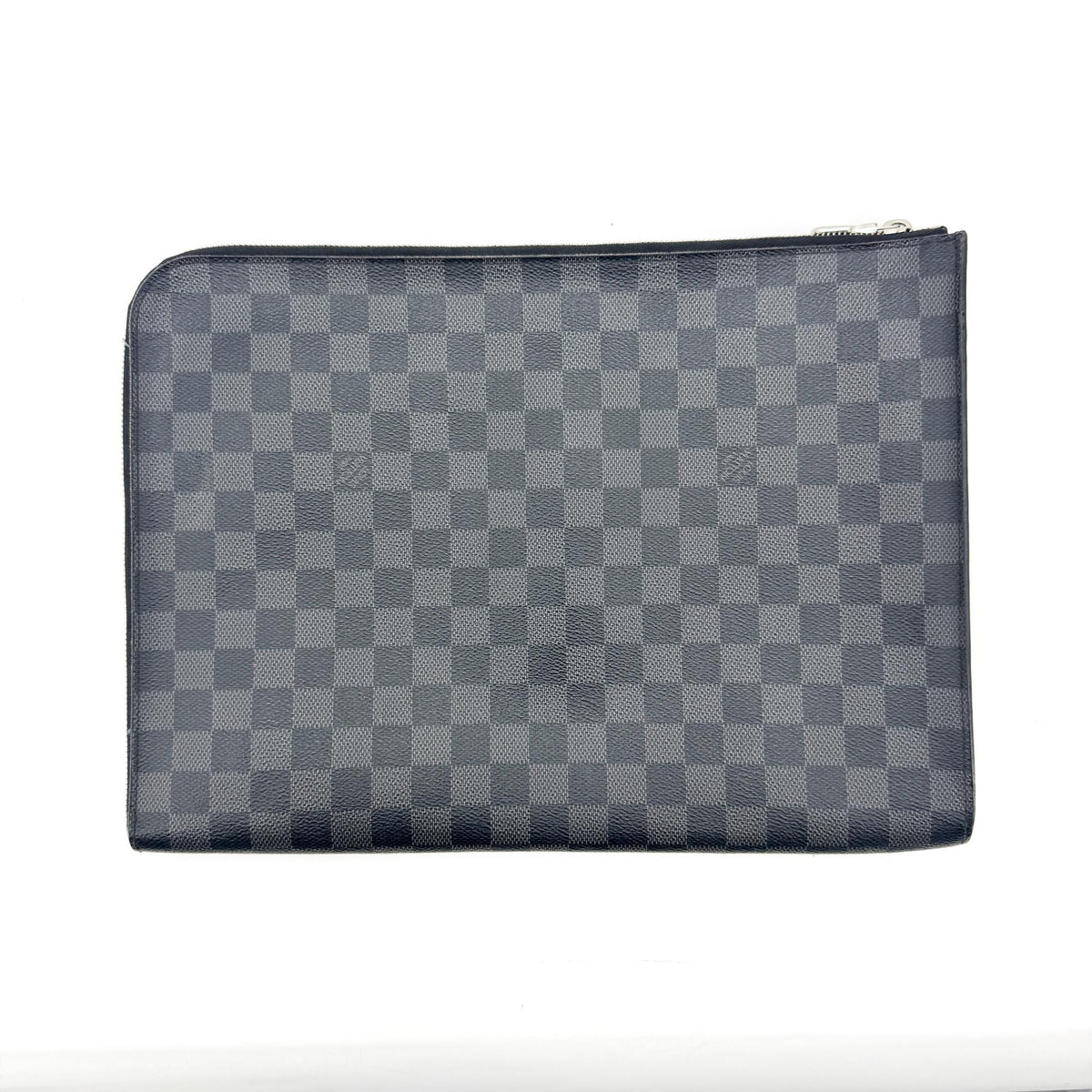 Louis Vuitton Zip Around Pochette Jour Damier Graphite Black Canvas Clutche & Pouche Bag (Pre-Owned)