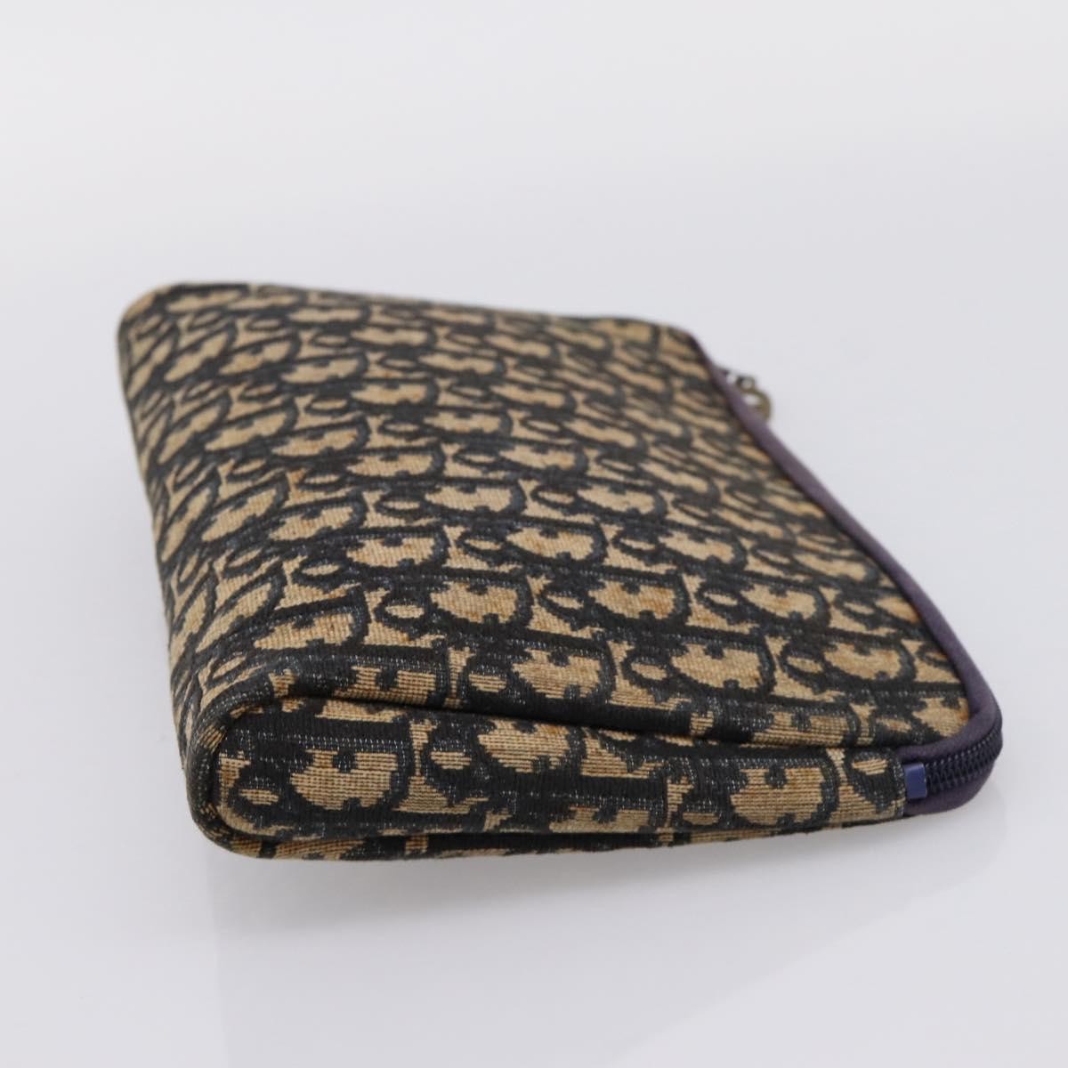 Christian Dior Wristlet Clutch Oblique Canvas Navy Canvas Clutche & Pouche Bag (Pre-Owned)