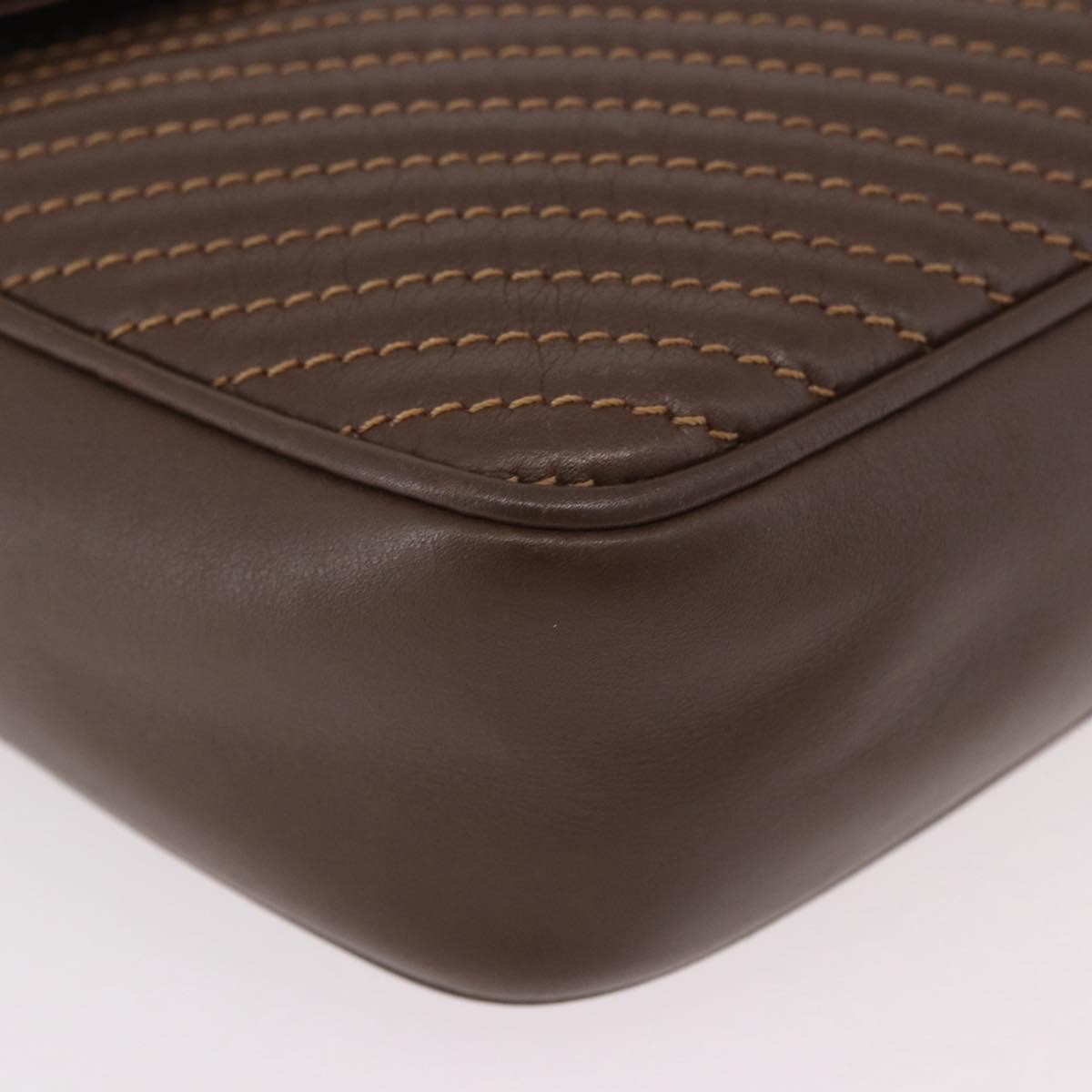 Celine Macadam Leather Brown Leather Shoulder Bag Bag (Pre-Owned)