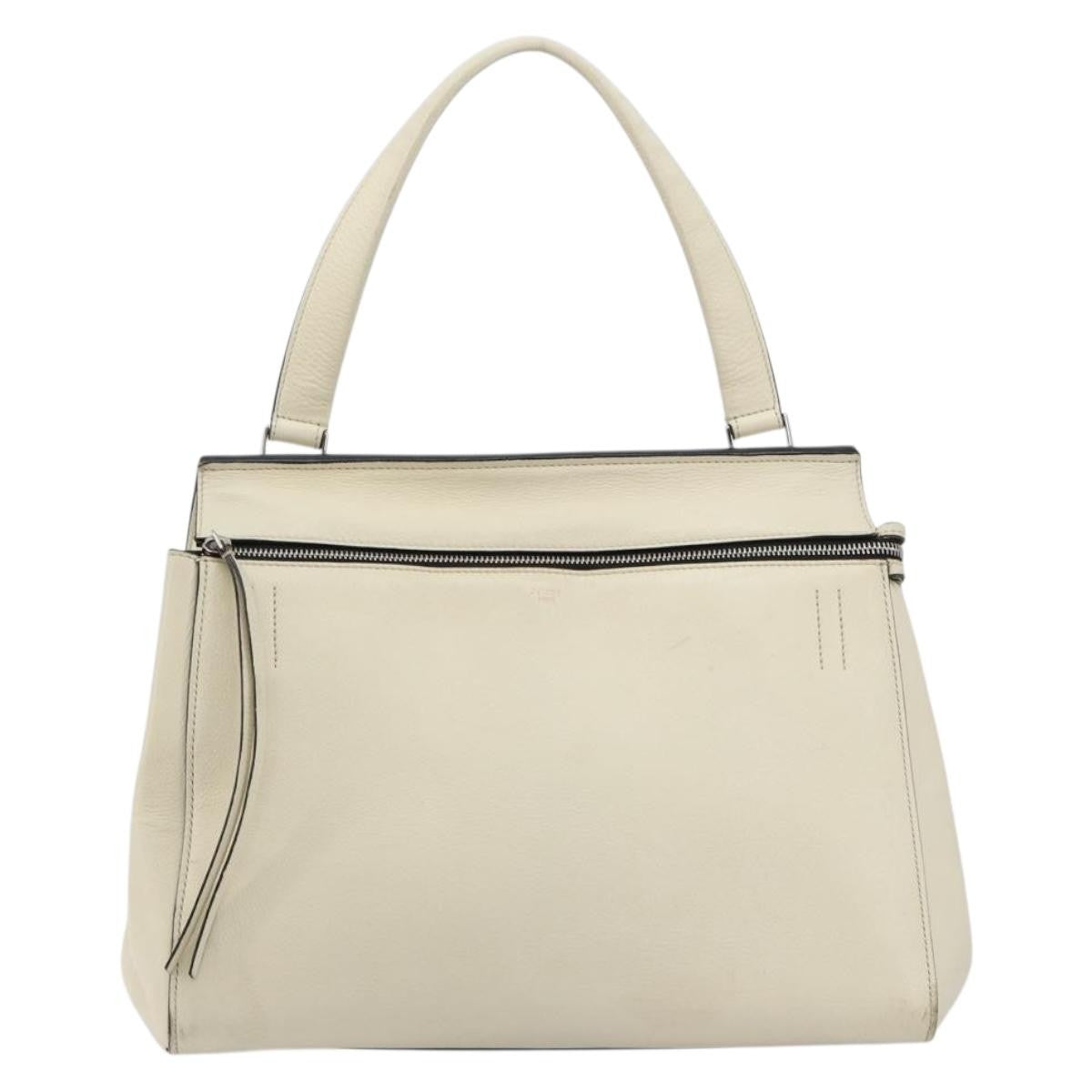 Celine Edge Leather White Leather Handbag (Pre-Owned)