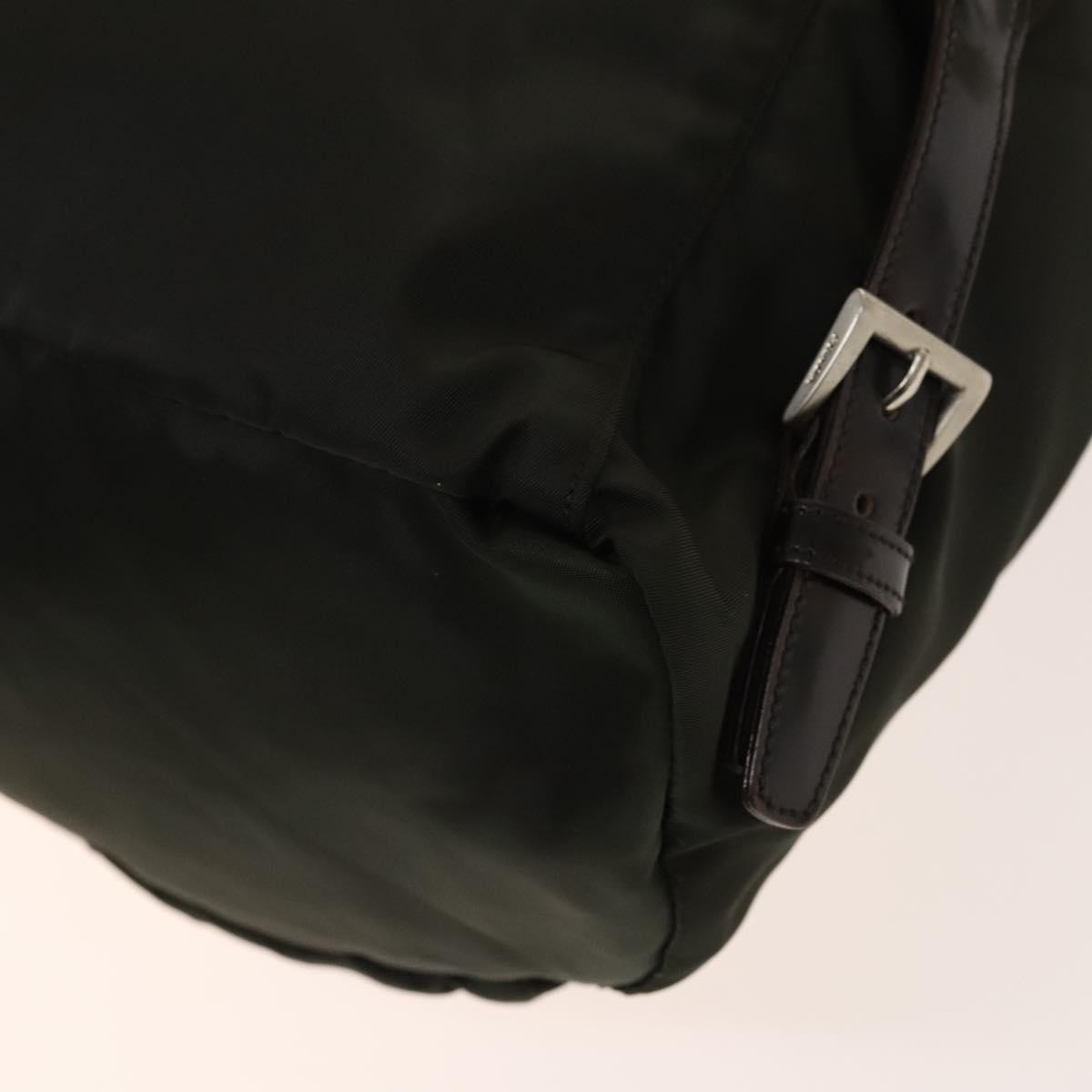 Prada Front Pocket Buckle Nylon Khaki Nylon Backpack Bag (Pre-Owned)