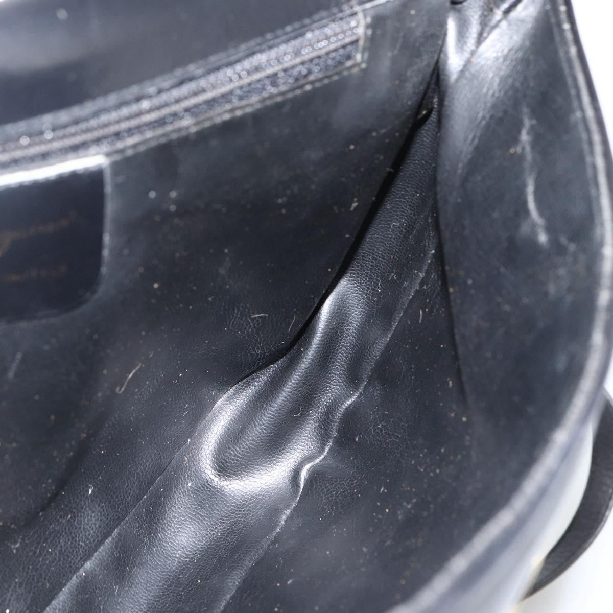 Salvatore Ferragamo Flap Shoulder Patent Leather Black Patent_Leather Shoulder Bag Bag (Pre-Owned)