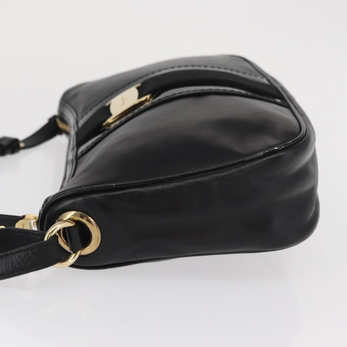 Salvatore Ferragamo Vala Leather Black Leather Shoulder Bag Bag (Pre-Owned)