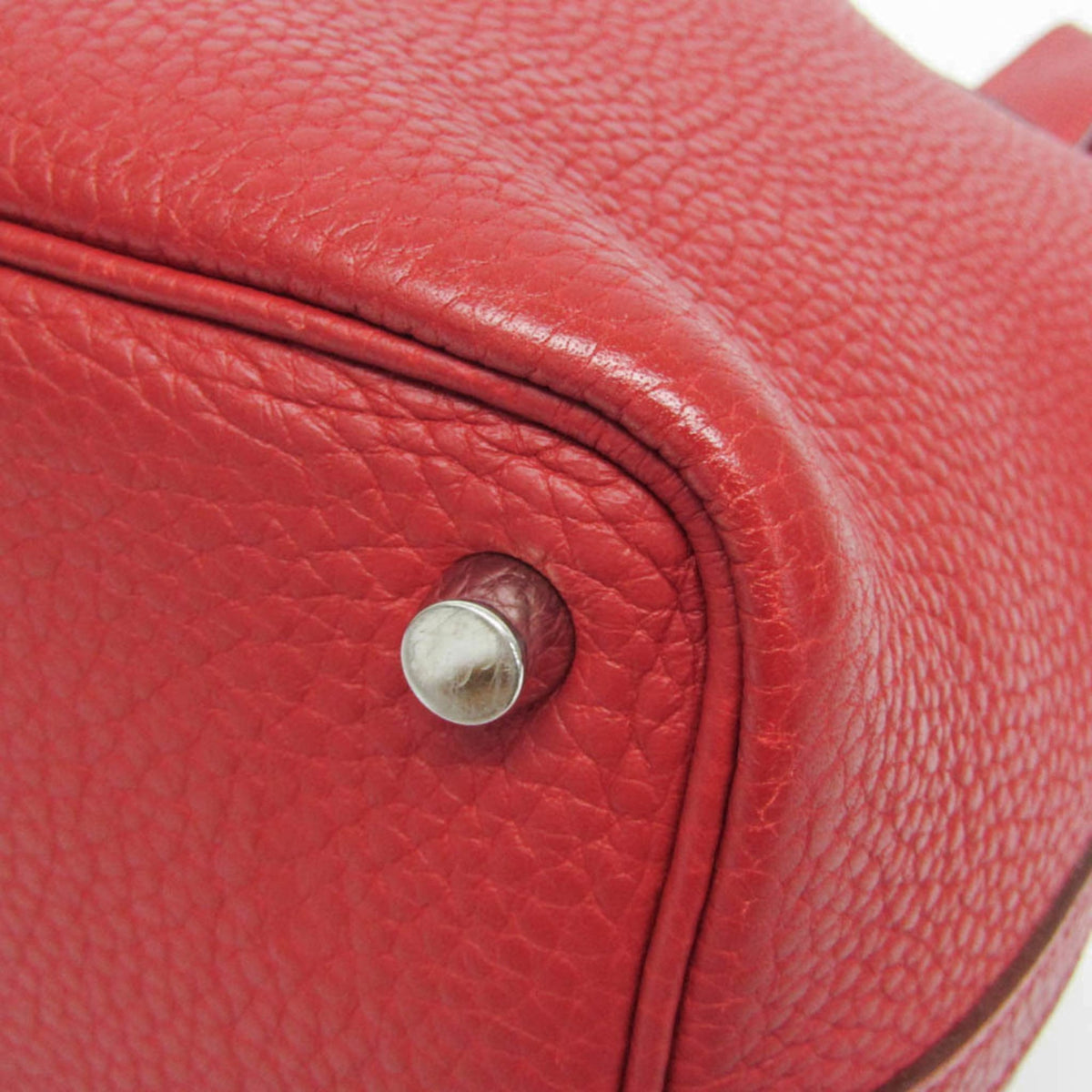 Hermes Picotin Clemence Red Leather Handbag (Pre-Owned)