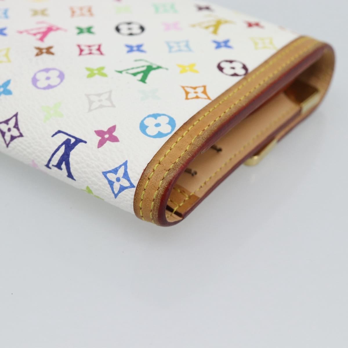 Louis Vuitton Porte Tresor International Monogram Multicolor White Canvas Wallets Accessory (Pre-Owned)