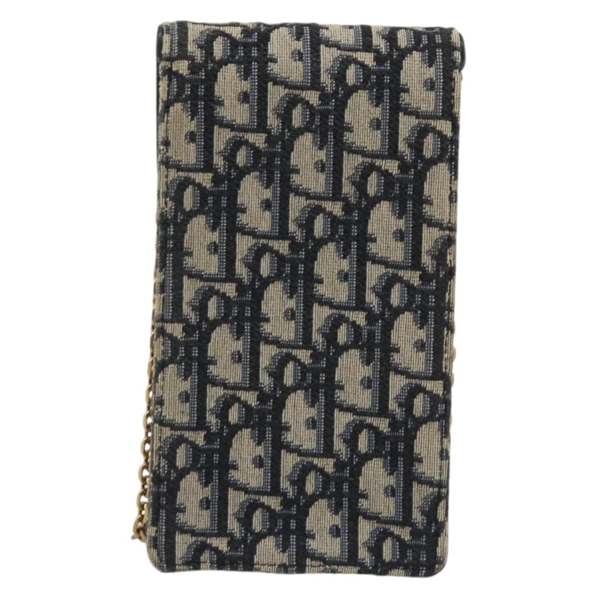 Christian Dior Phone Case Oblique Canvas Navy Canvas Clutche & Pouche Bag (Pre-Owned)