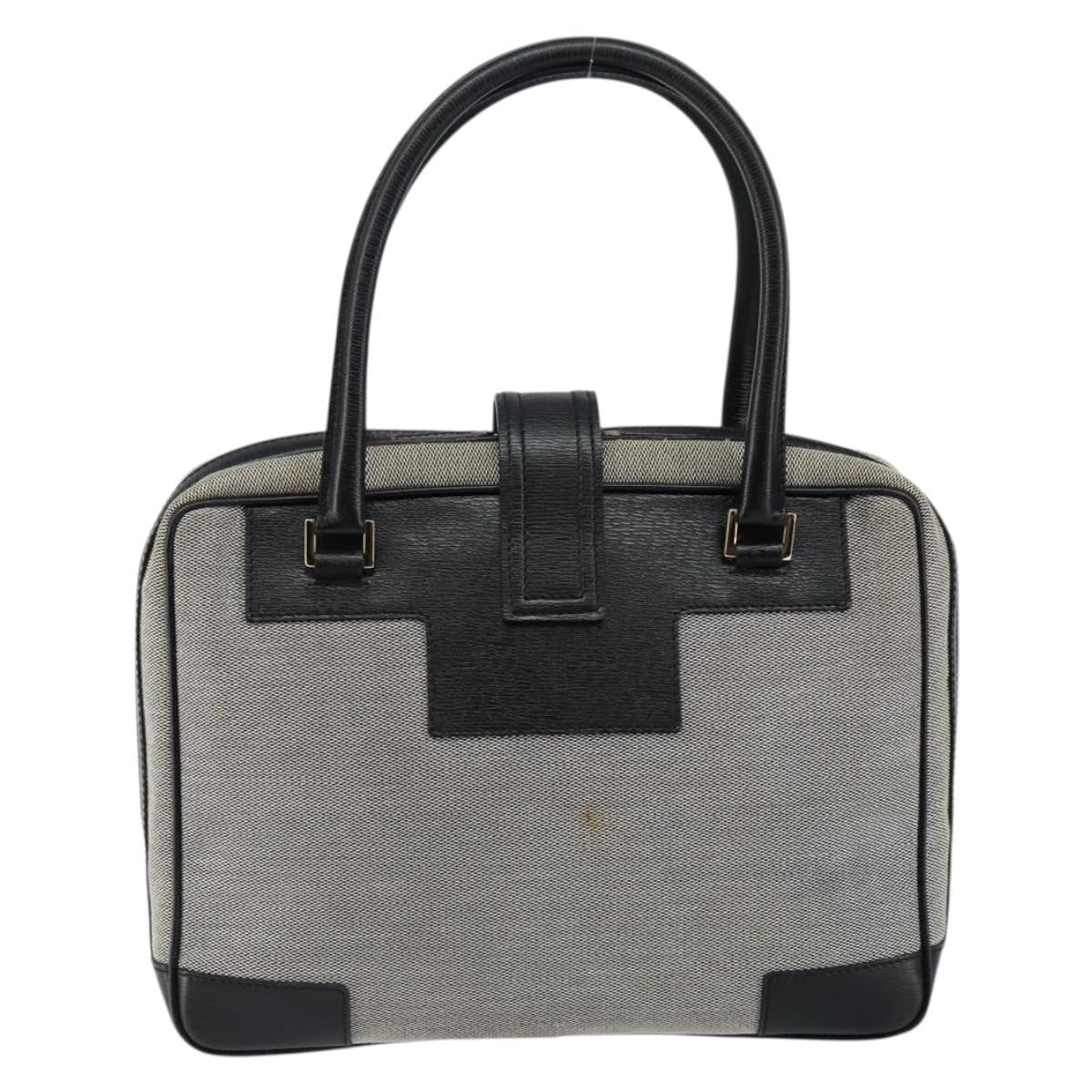 Gucci Vintage Square G Canvas Gray Canvas Handbag (Pre-Owned)