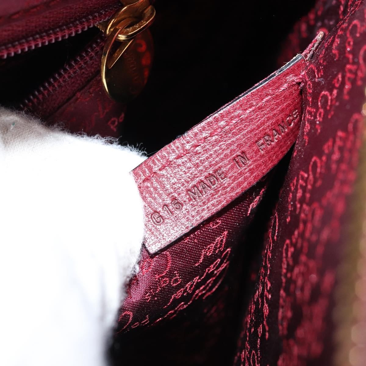 Cartier Vintage Must De Cartier Leather Burgundy Leather Handbag (Pre-Owned)