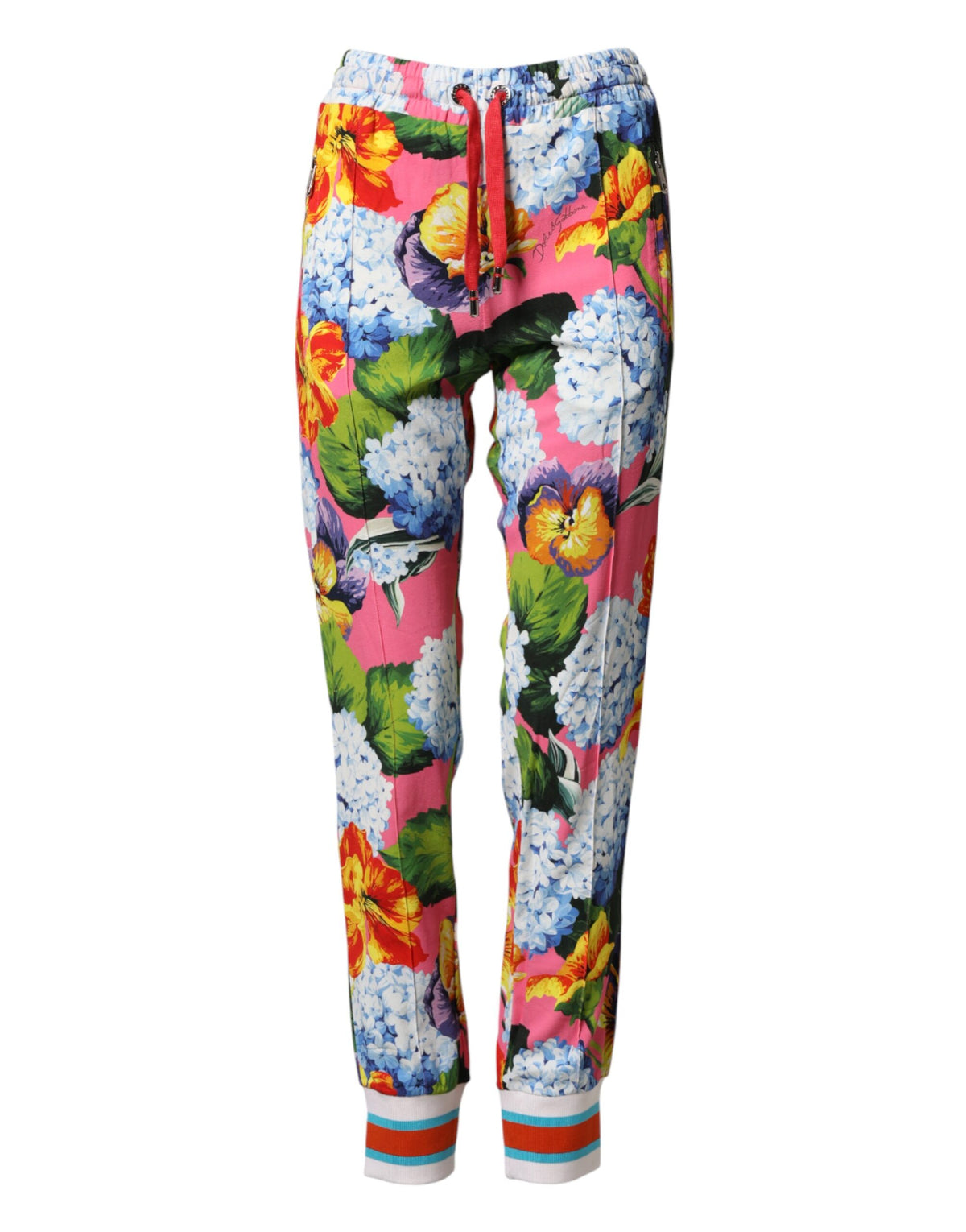 Dolce & Gabbana Multicolor Floral Mid Waist Jogger Women's Pants
