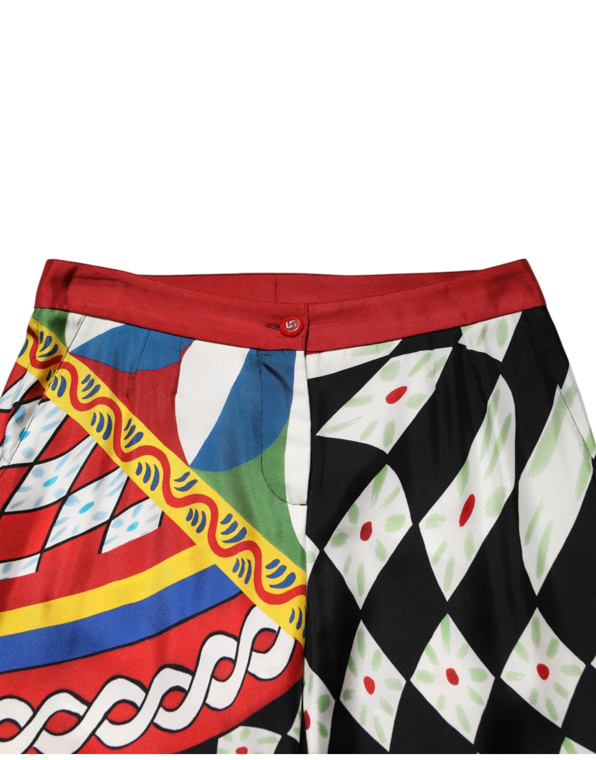 Dolce & Gabbana Multicolor Carretto Pattern Straight Women's Pants (Pre-Owned)